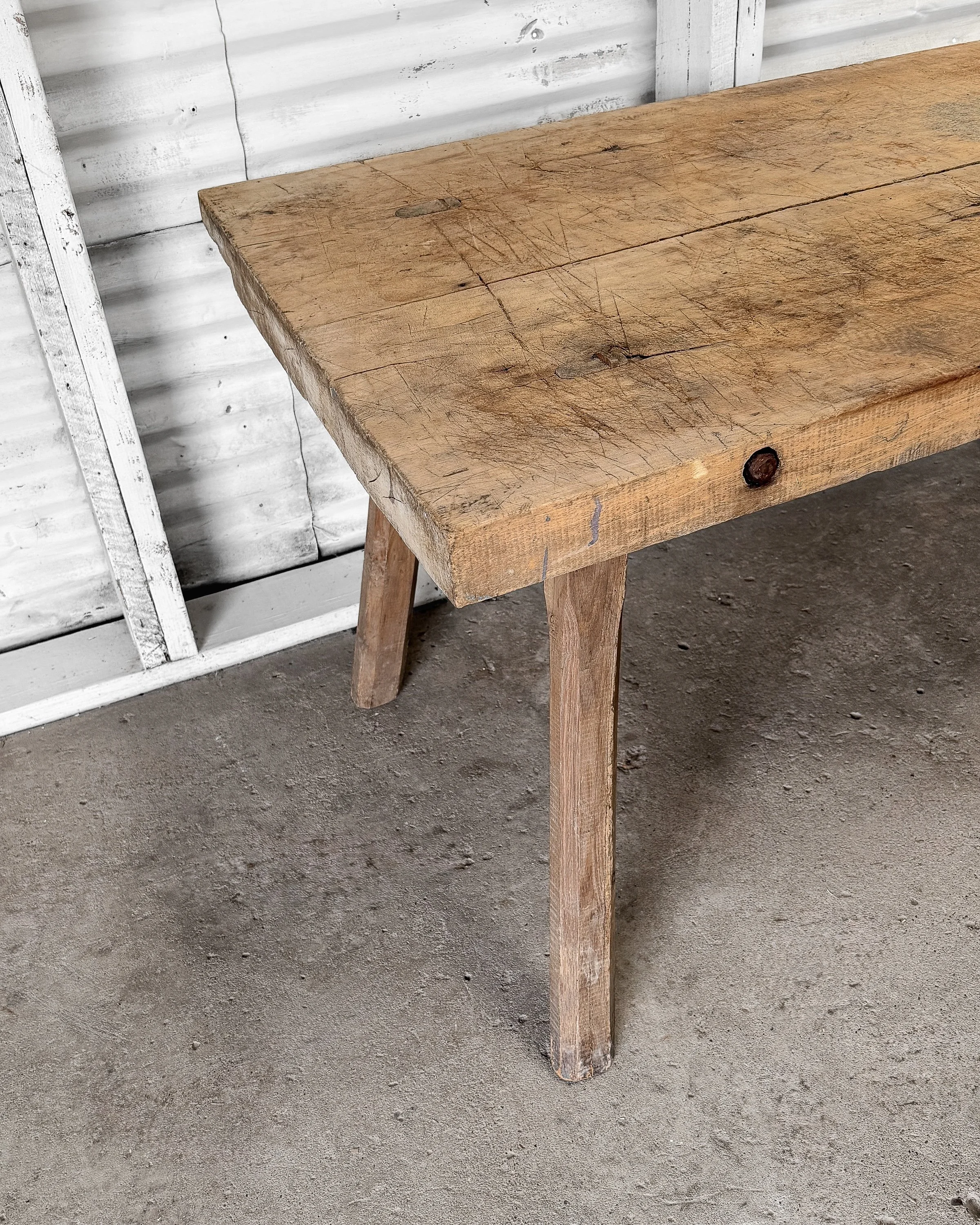 Antique Hungarian Console Work Table with Pegged Legs
