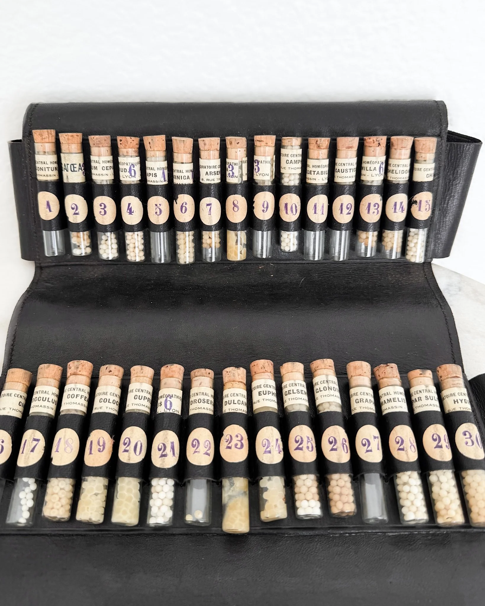 Antique French Homeopathic Leather Travel Case