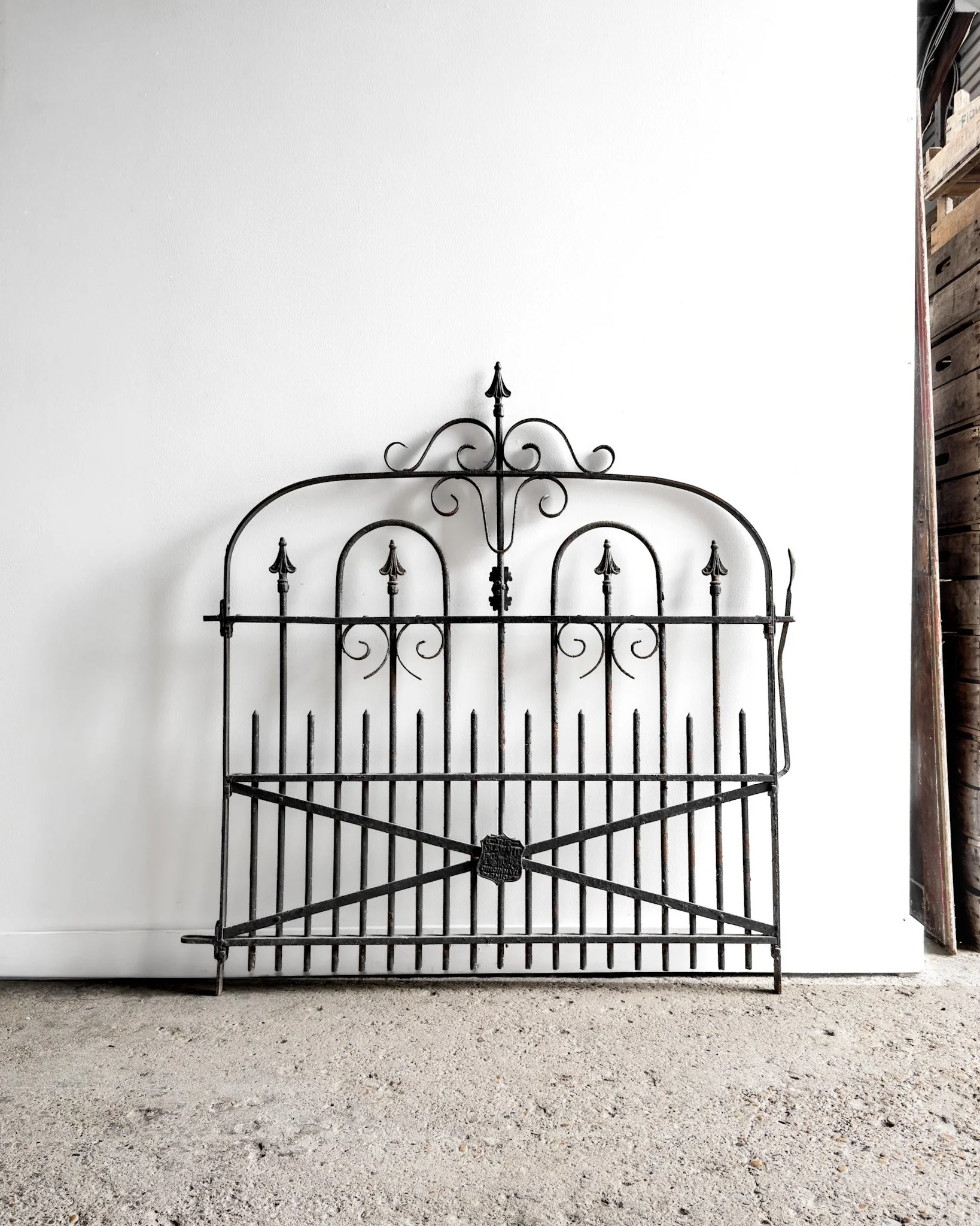 Antique 19th-Century Stewart Iron Works Co. Wrought Iron Garden Gate
