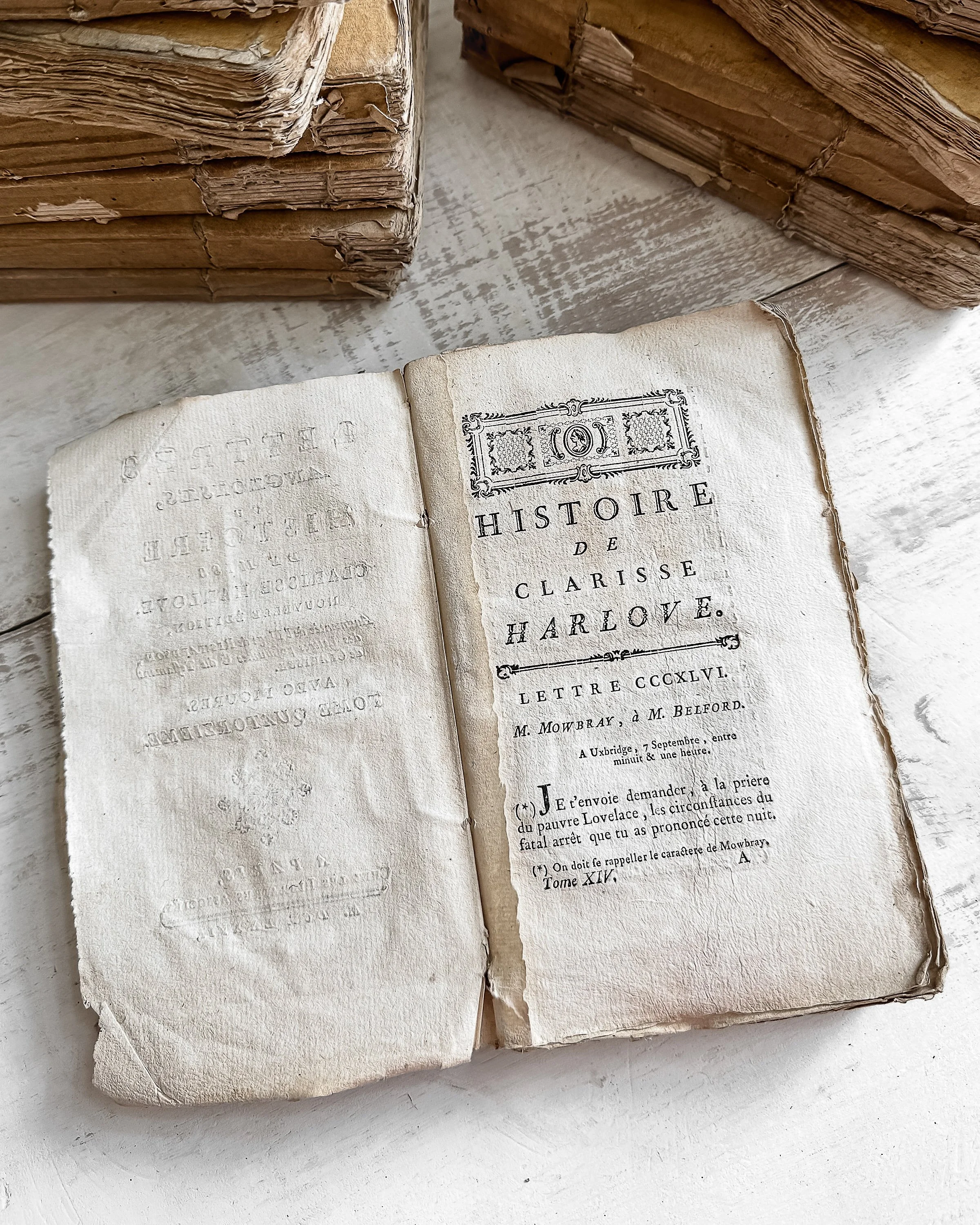 18th Century French Rag Paper Books