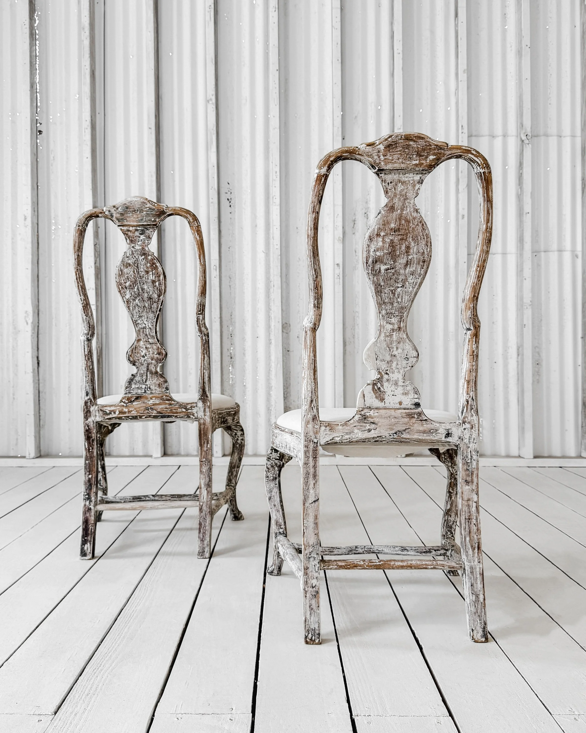 Painted Swedish Baroque Chairs