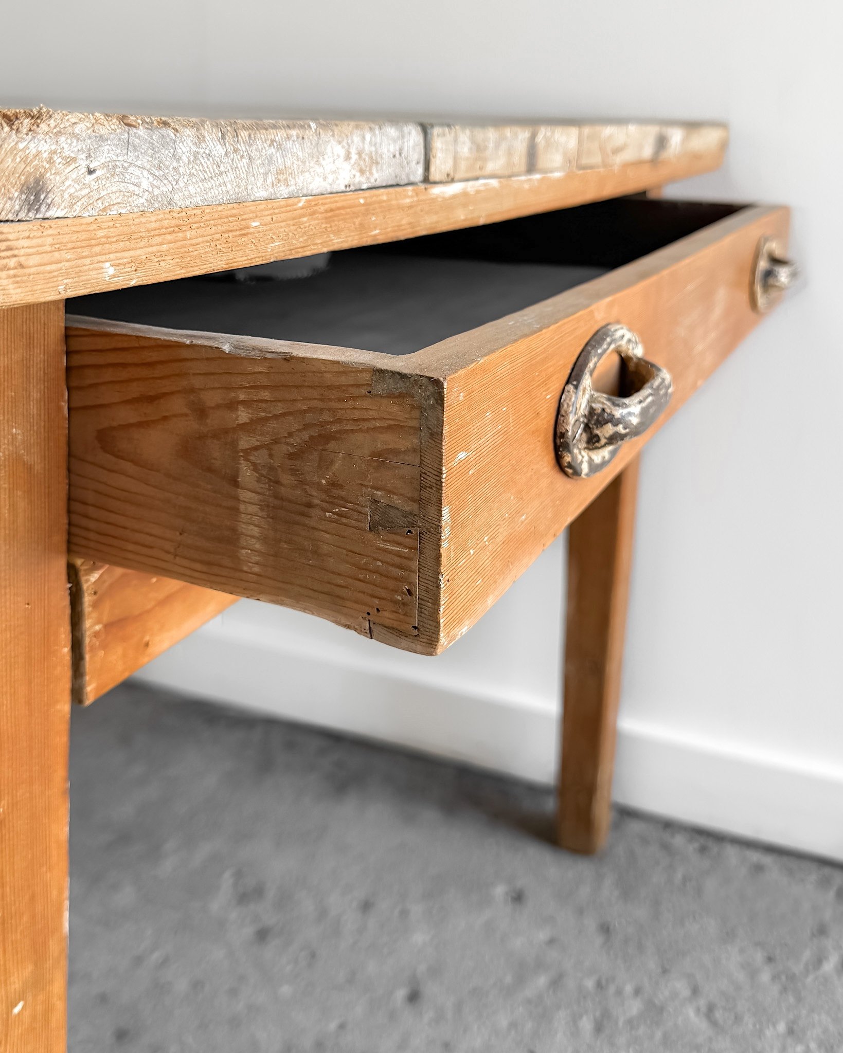 Antique English Pine Kitchen Table