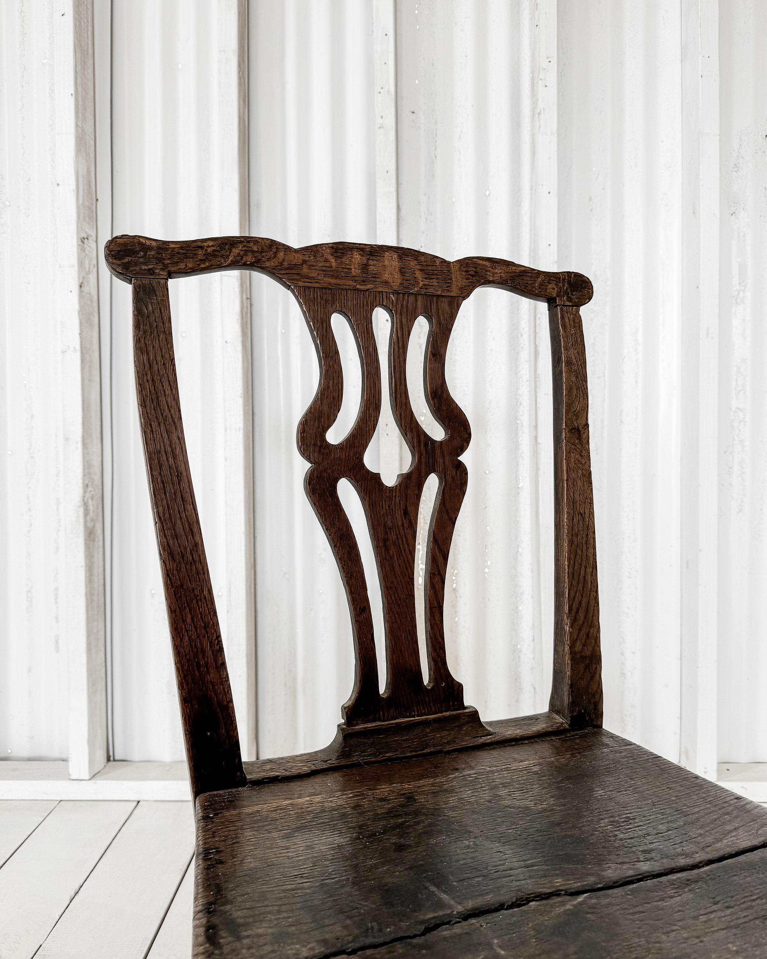 Antique Chippendale Side Chair with Pierced Back