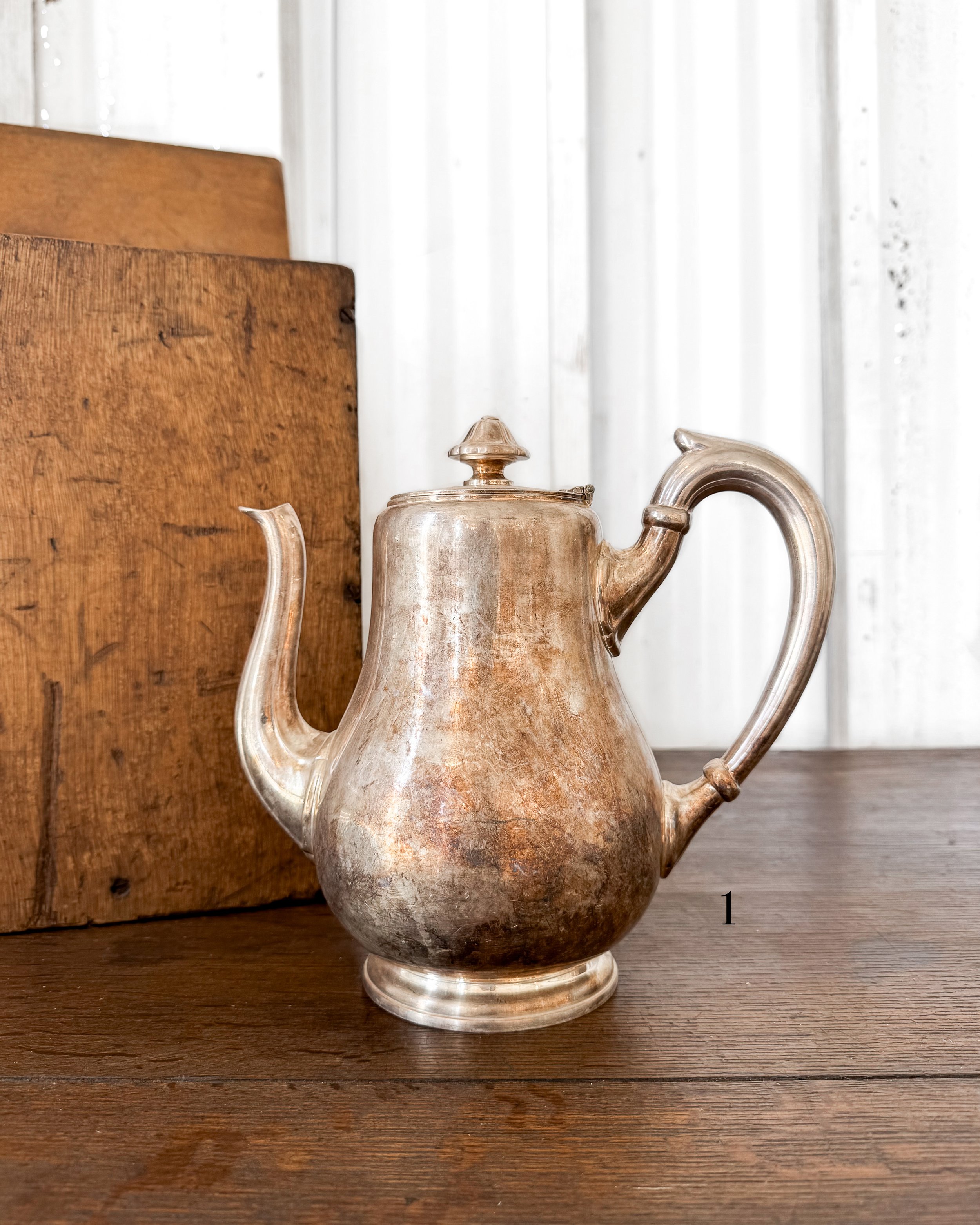 Antique Ercuis Silver Teapot in Catering Box