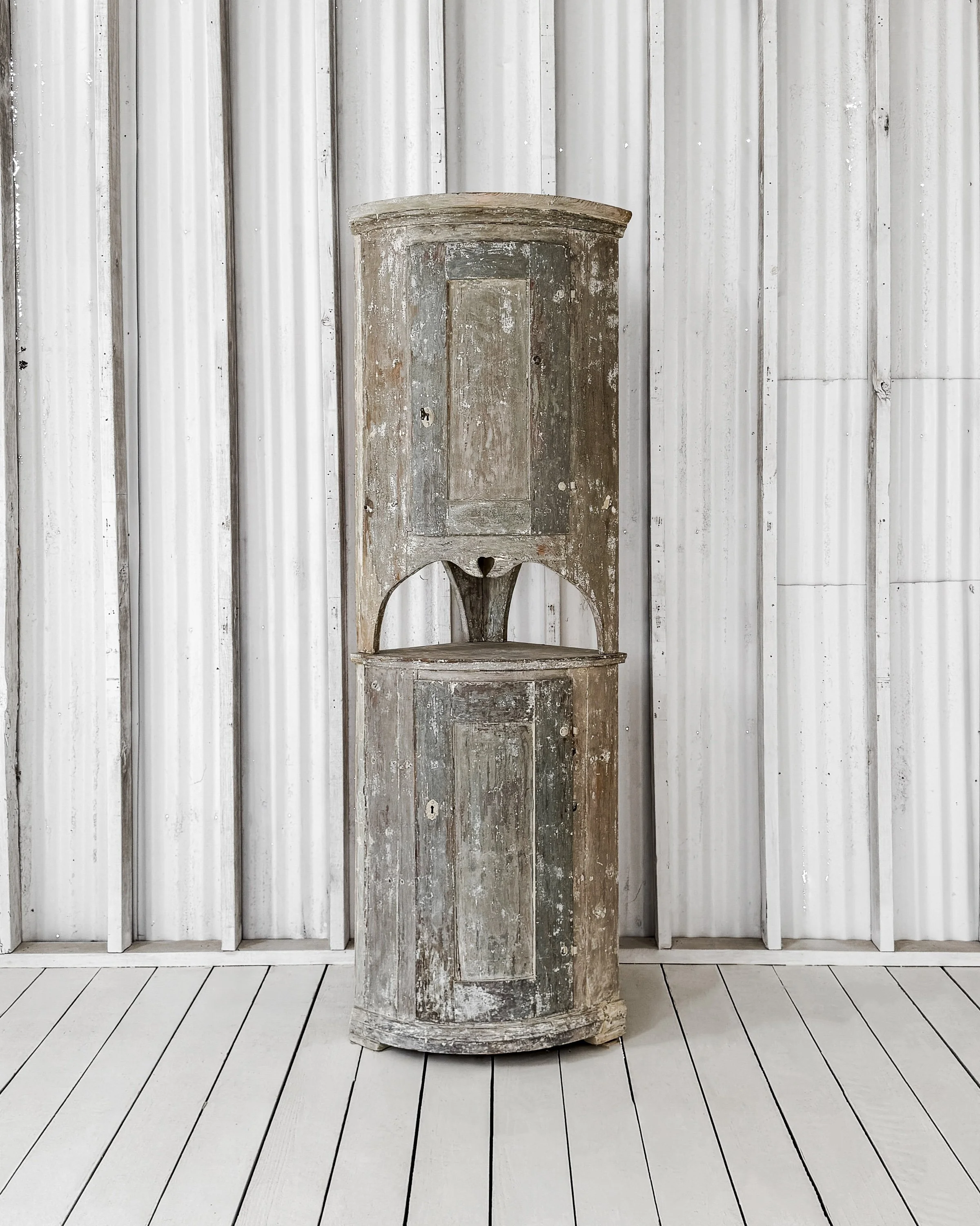 Late 18th Century Narrow Swedish Corner Cupboard