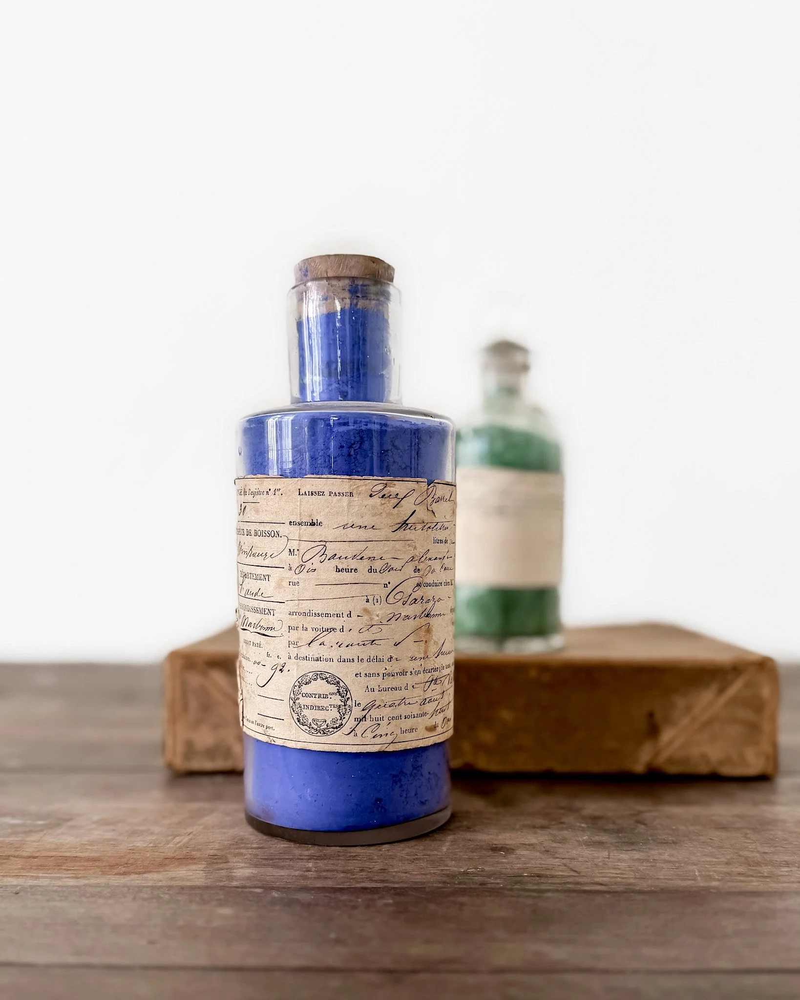 19th Century French Paint Pigments in Glass Bottles