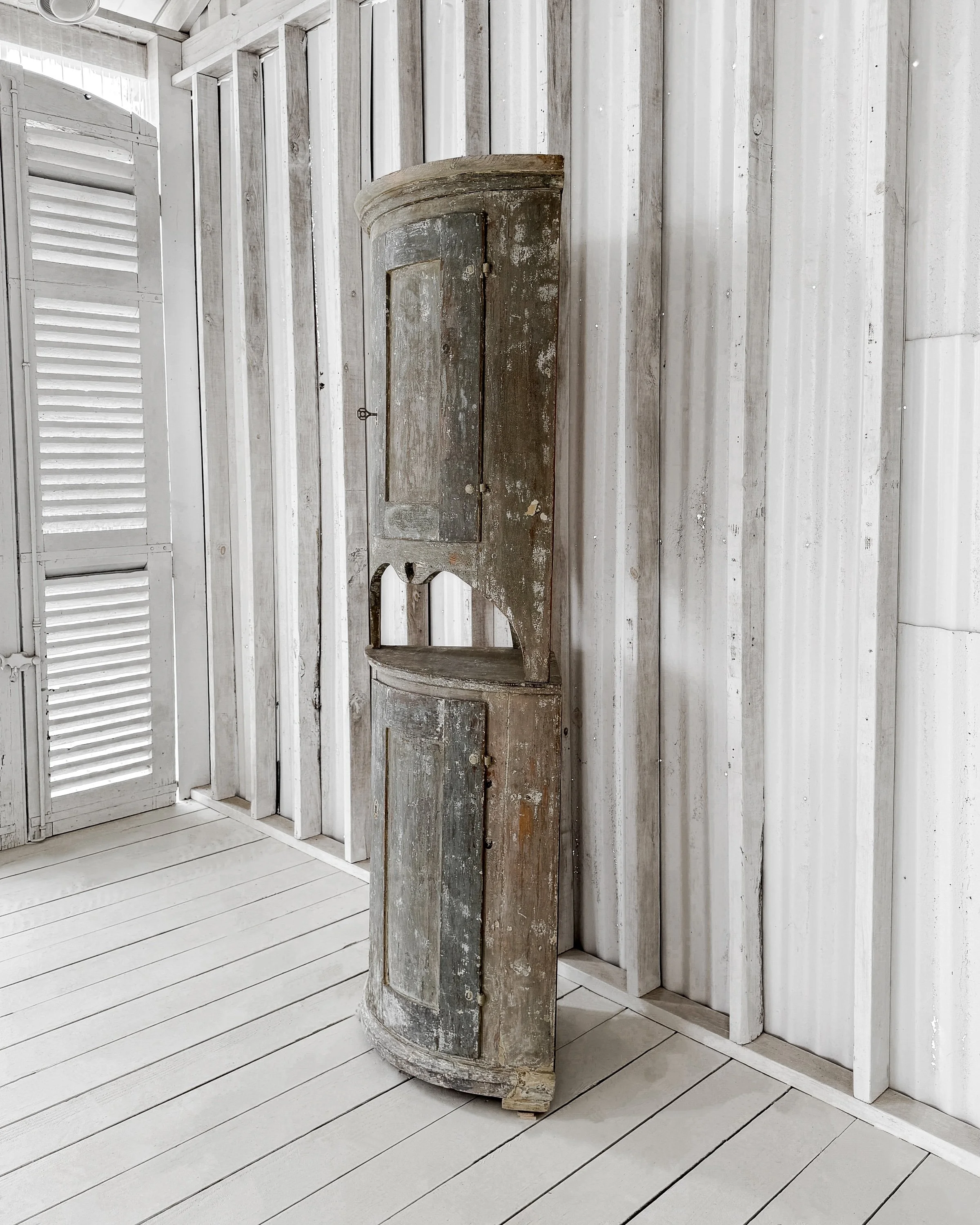 Late 18th Century Narrow Swedish Corner Cupboard