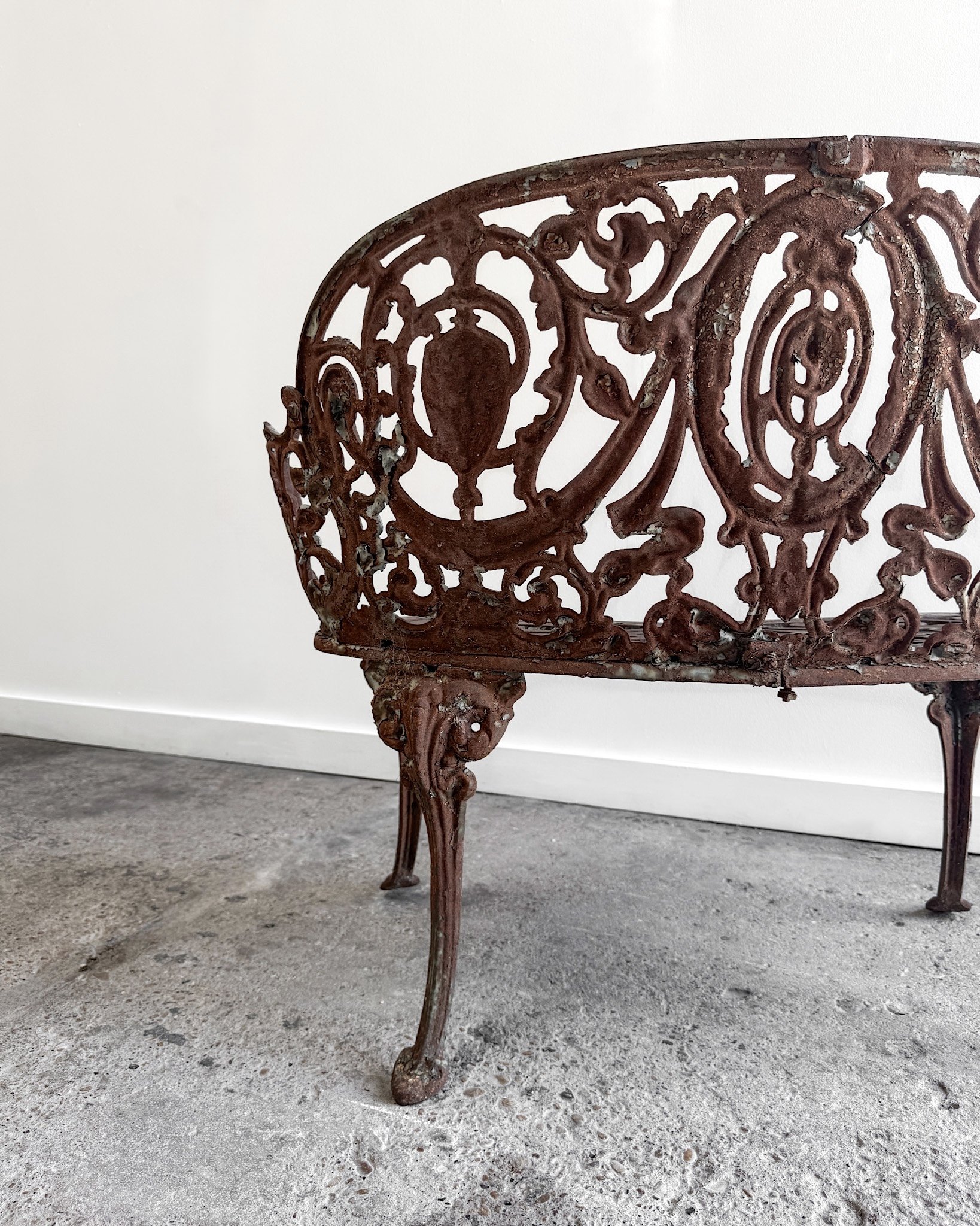 19th Century French Cast Iron Garden Settee
