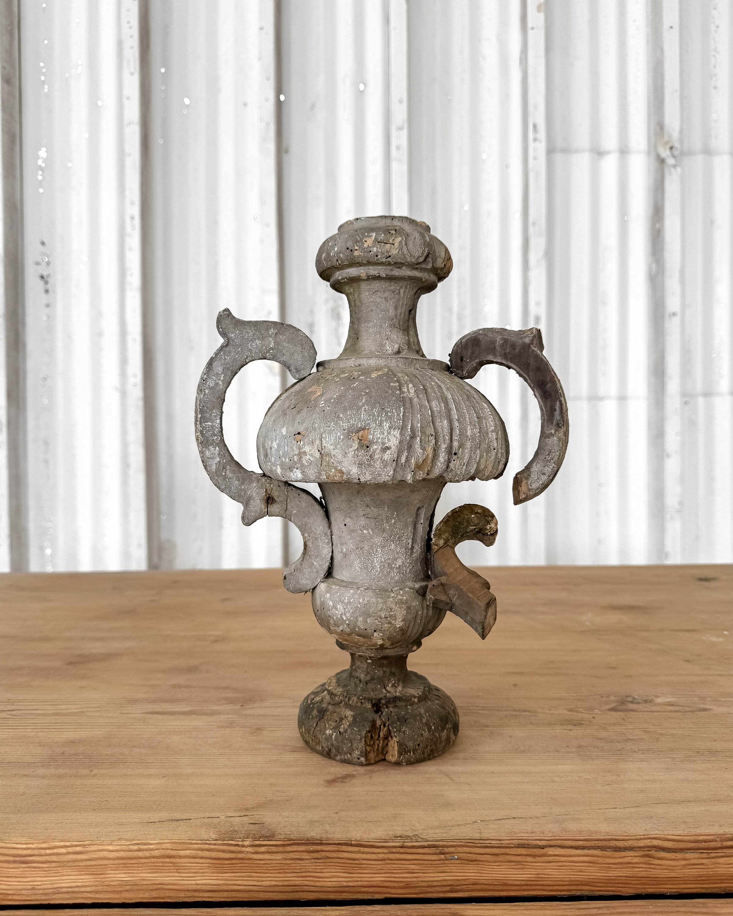 Antique French Wooden Fragment Candlestick Finials