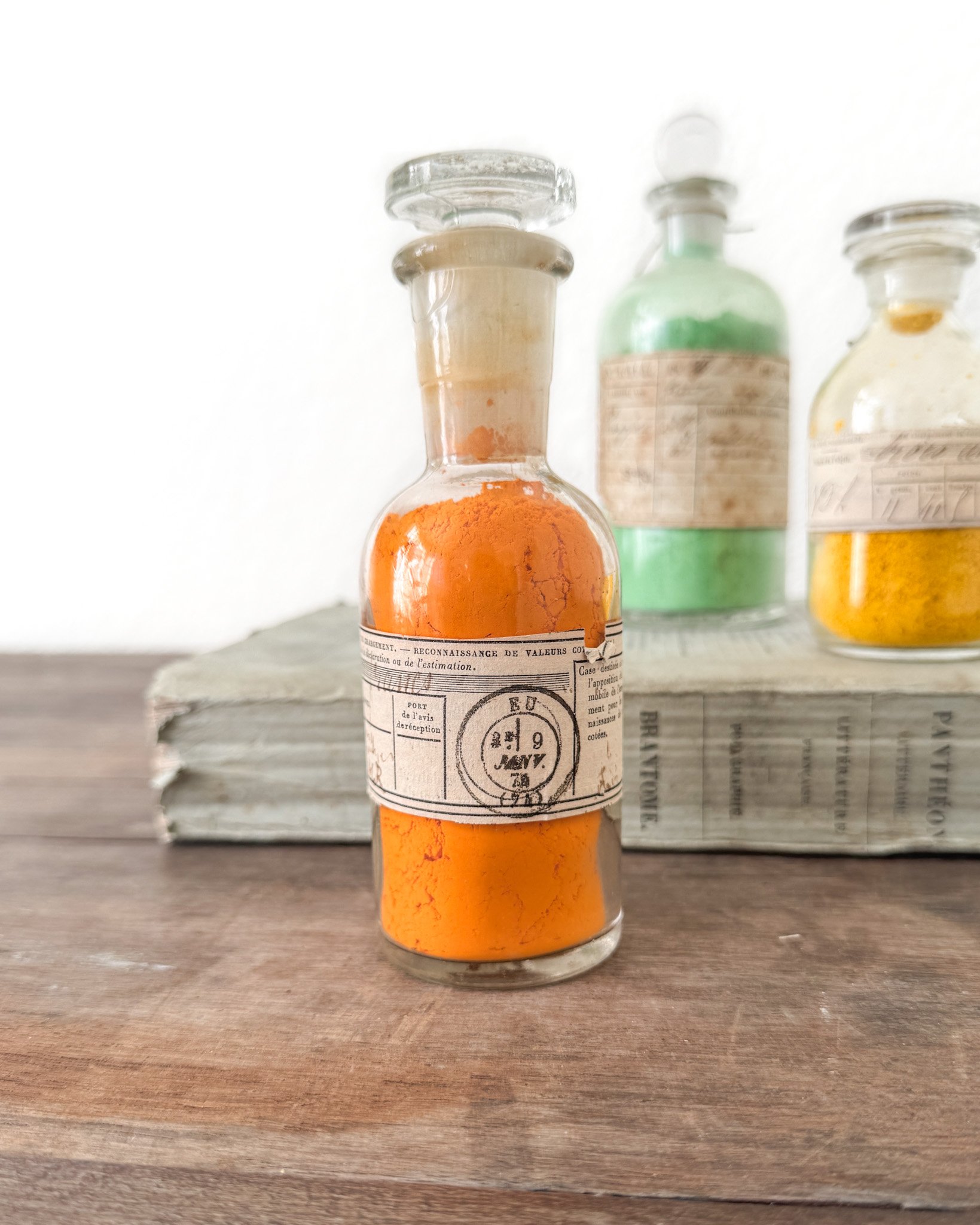 19th Century French Paint Pigments in Glass Bottles
