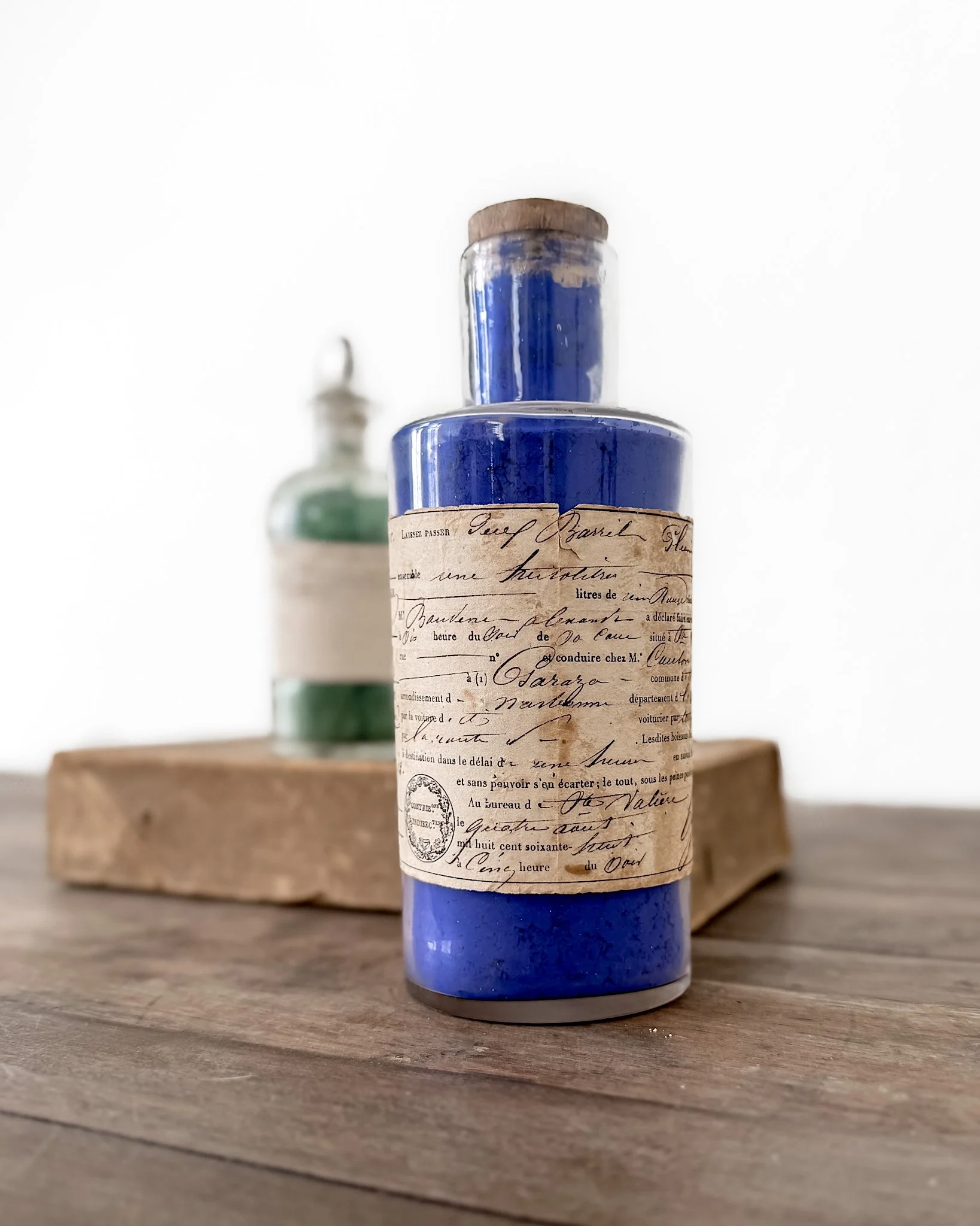 19th Century French Paint Pigments in Glass Bottles