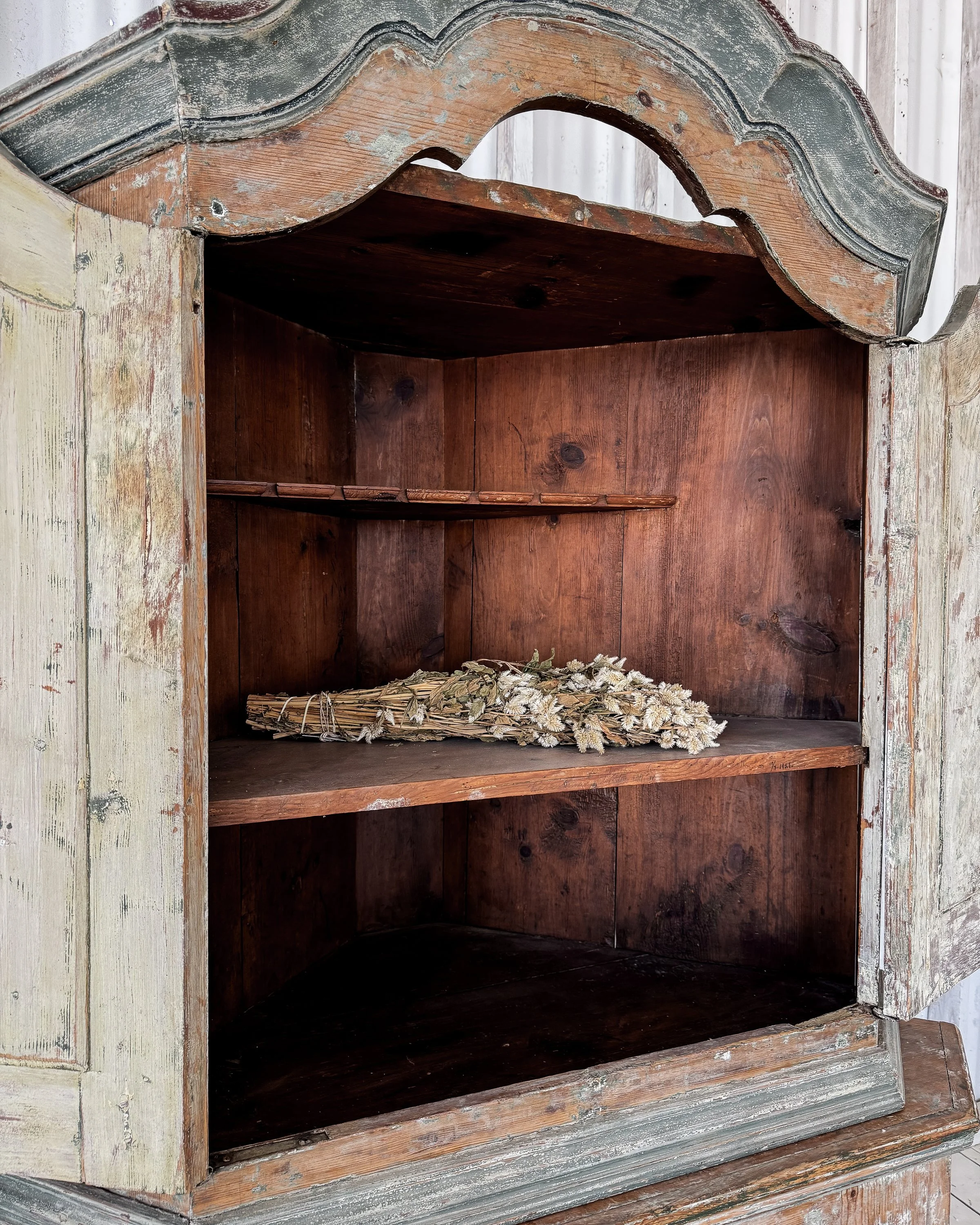 Late Baroque Swedish Corner Cupboard