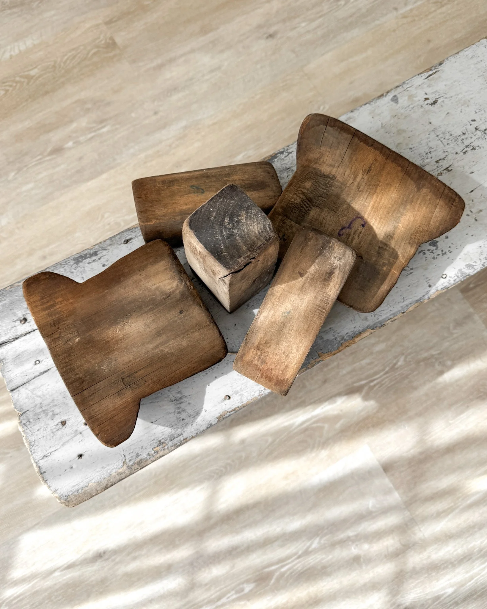 Antique Wooden Puzzle Hat Blocks