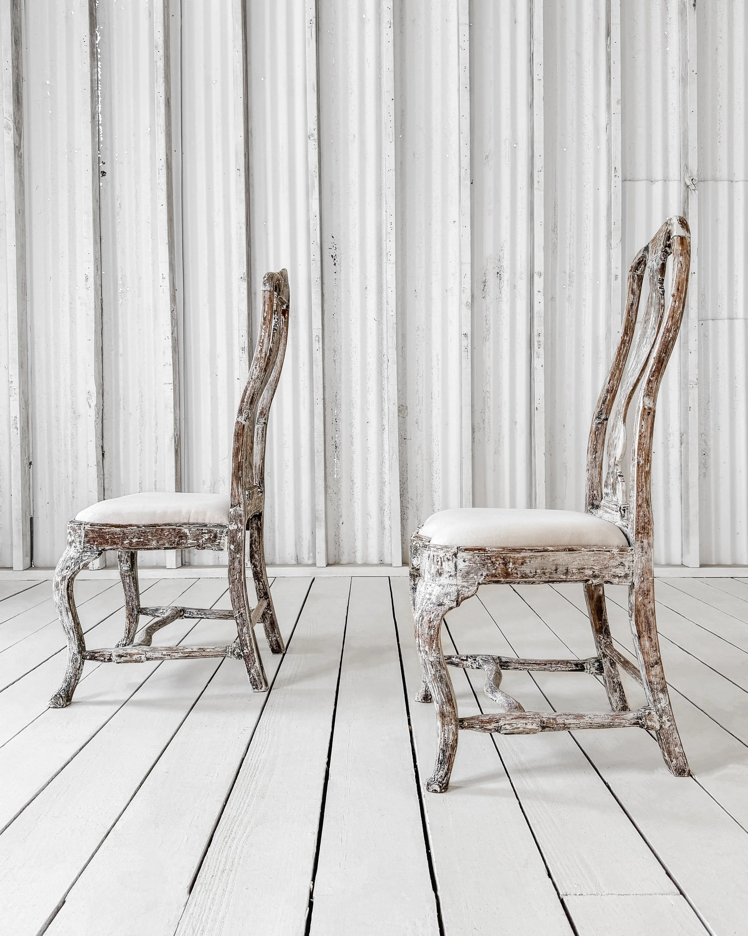 Painted Swedish Baroque Chairs