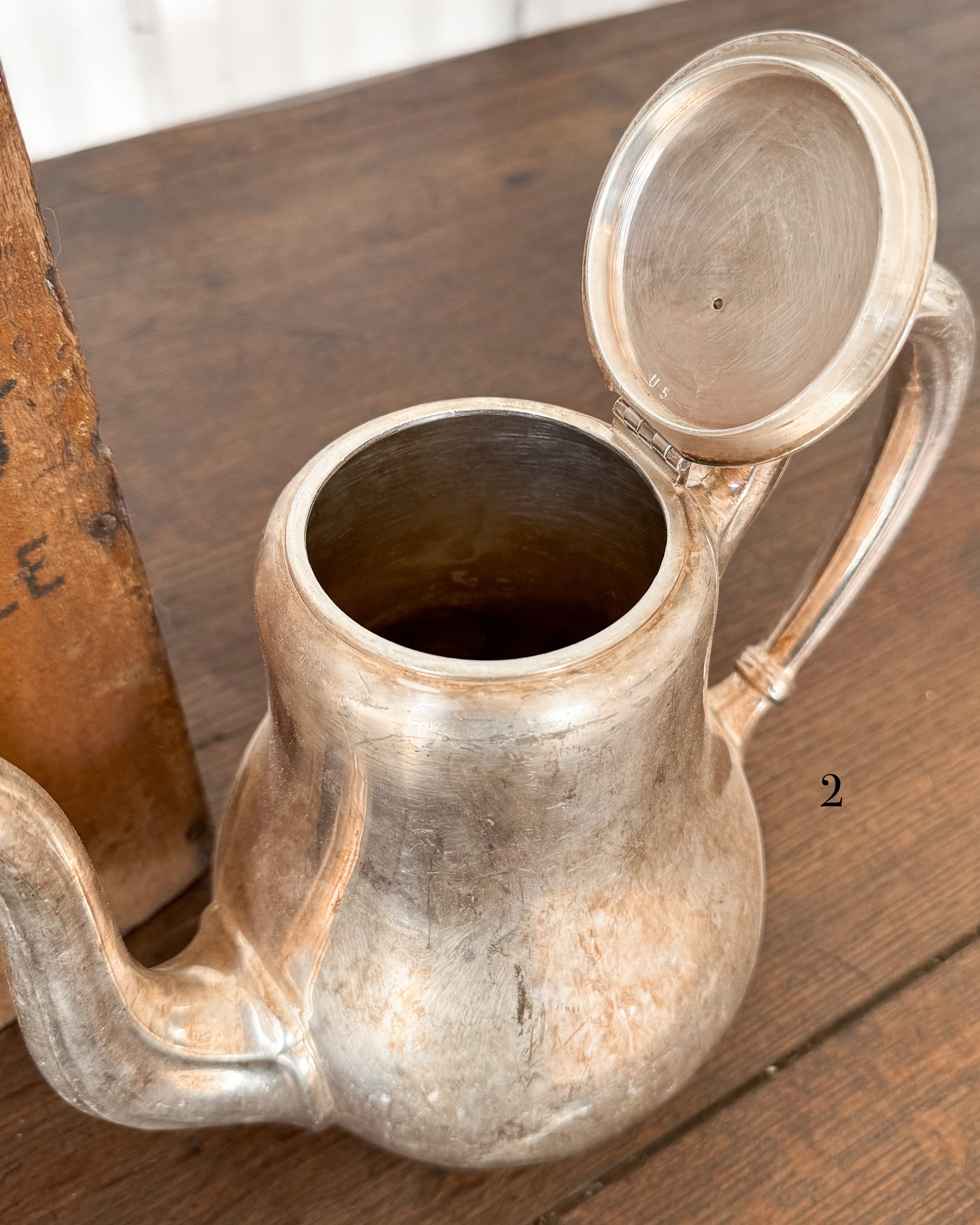 Antique Ercuis Silver Teapot in Catering Box