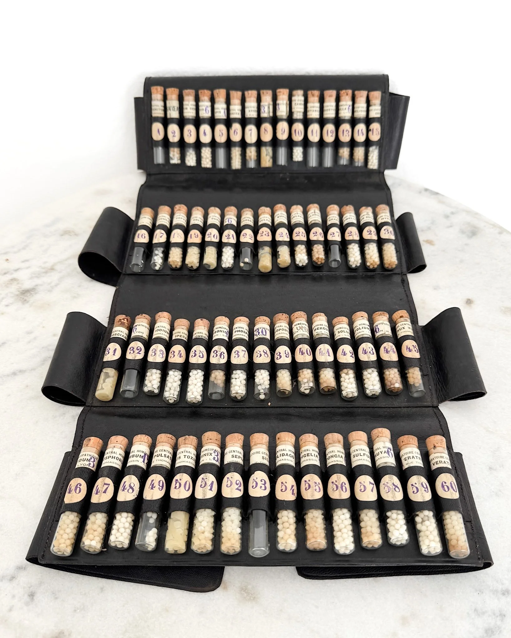 Antique French Homeopathic Leather Travel Case