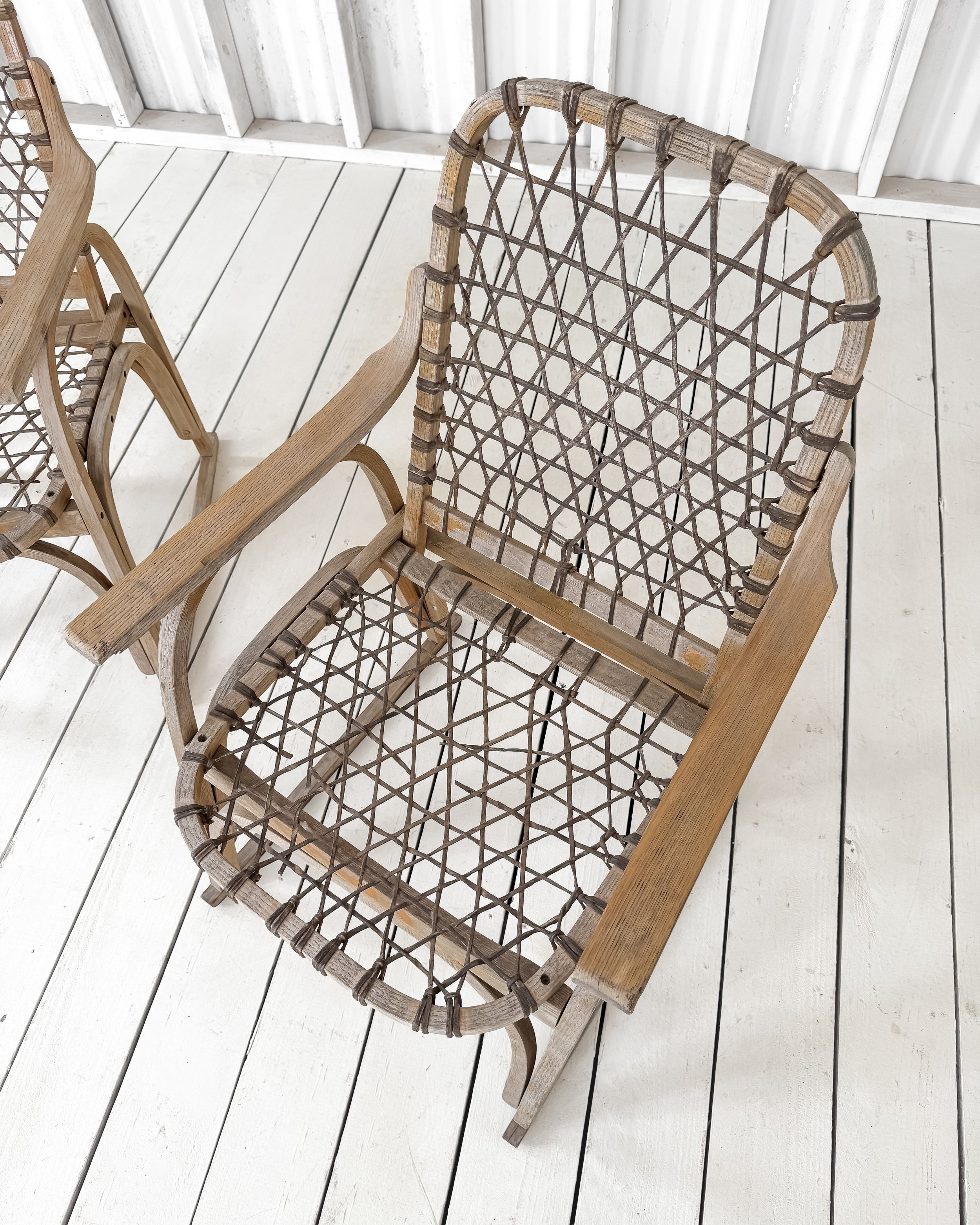 (Pair) Danish Woven Bentwood Chairs
