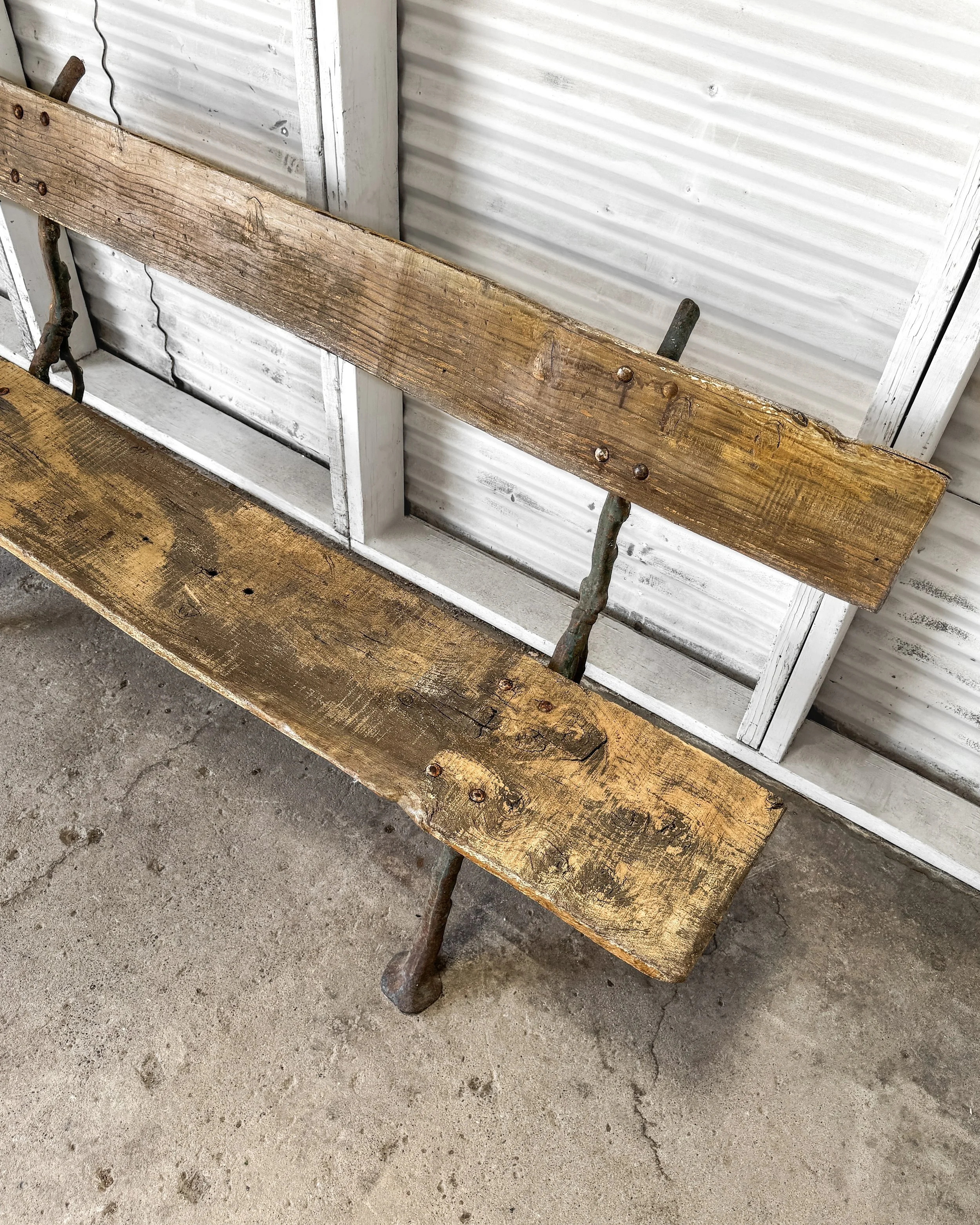 19th Century Bench with Cast Iron Tree Branch Frame