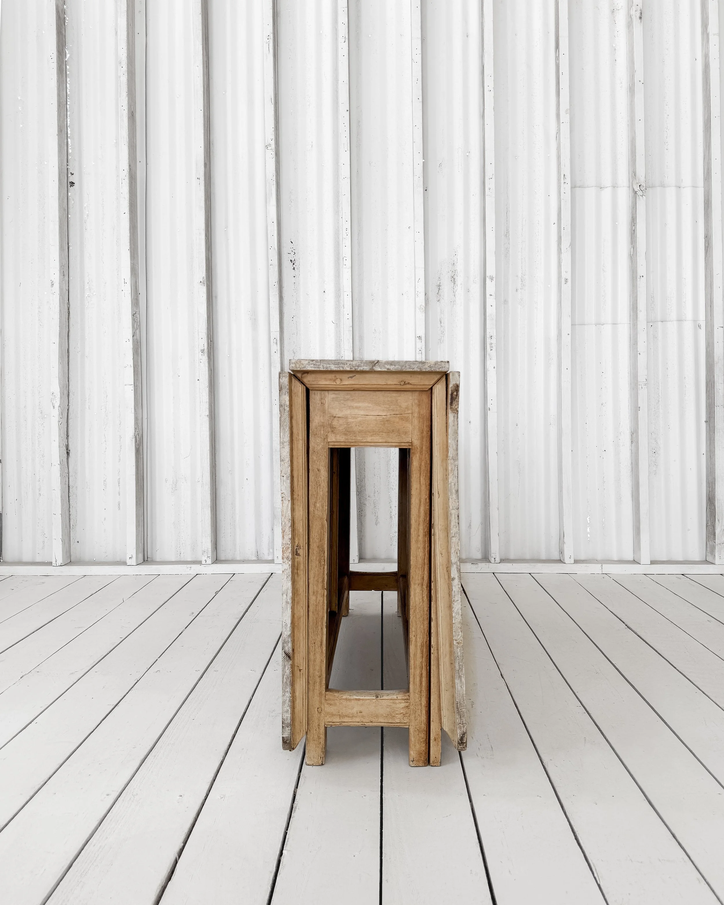 Antique Swedish Pine Dry-Scraped Slagbord Table