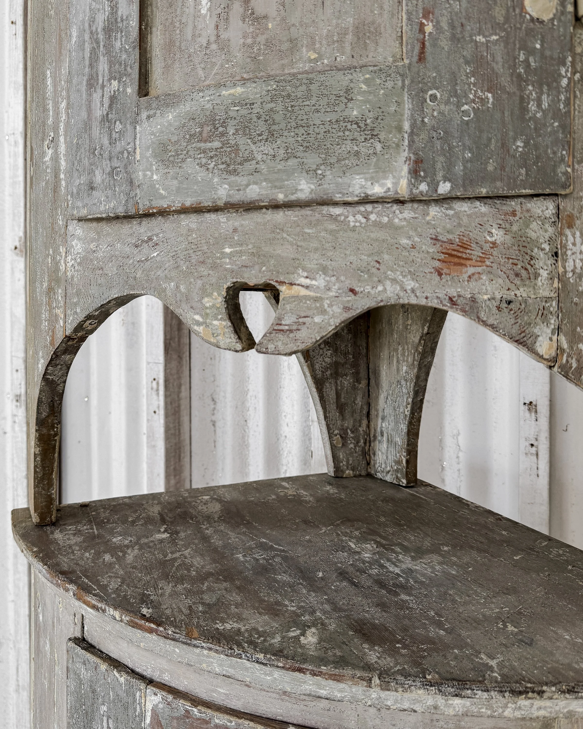 Late 18th Century Narrow Swedish Corner Cupboard