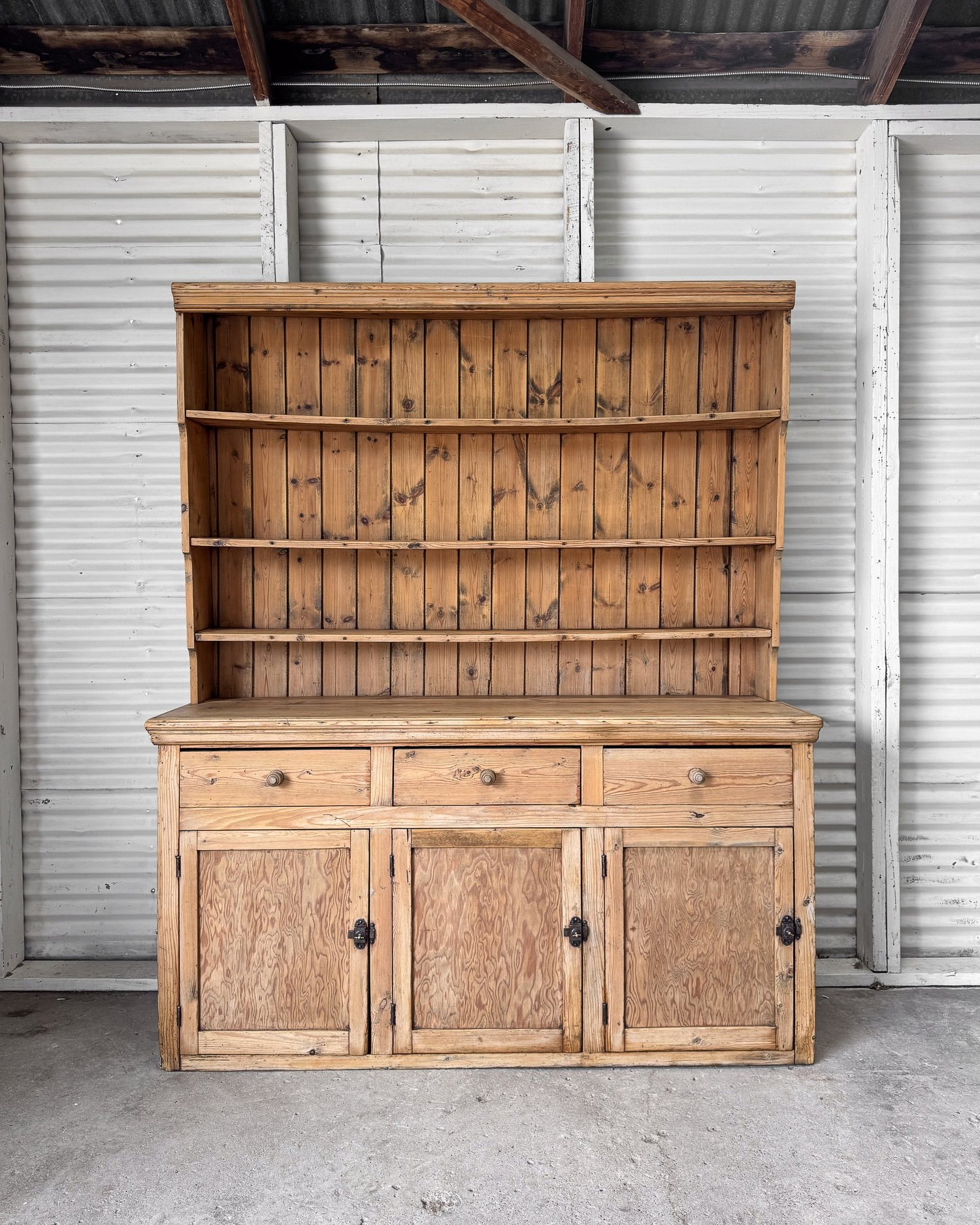 19th Century English Pine Kitchen Dresser  East End Salvage