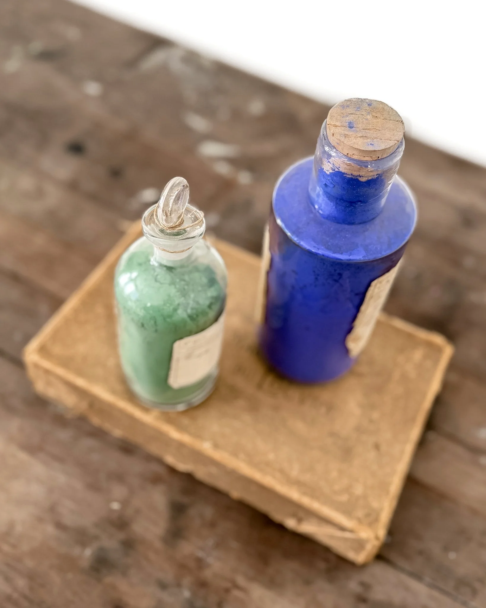 19th Century French Paint Pigments in Glass Bottles