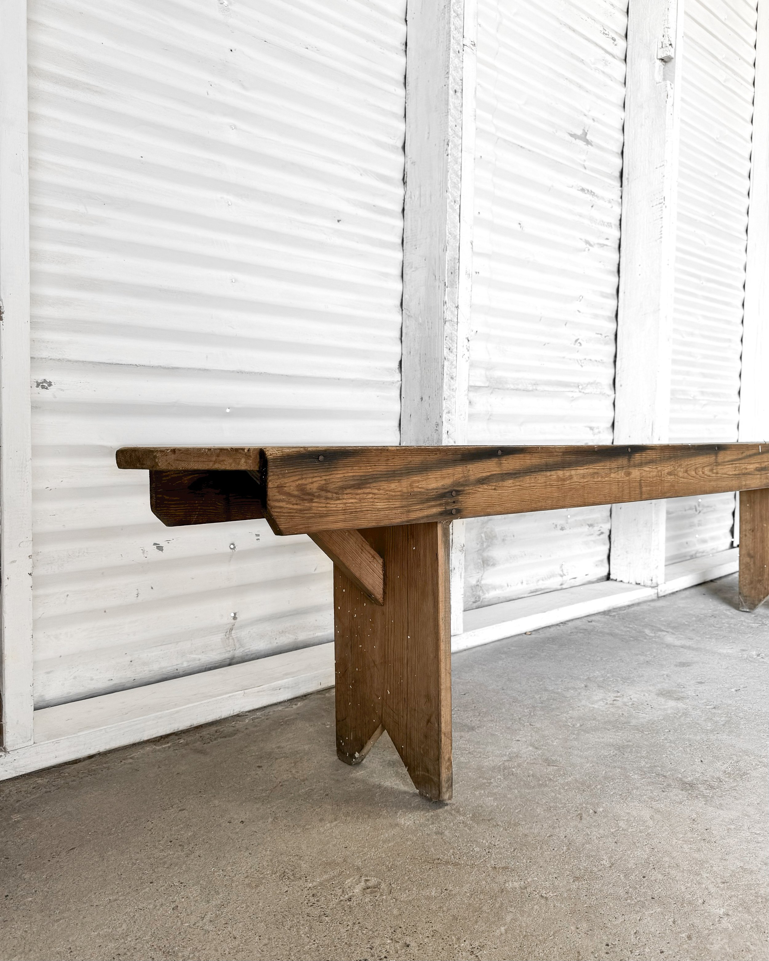 Antique French Bench with Primitive Legs