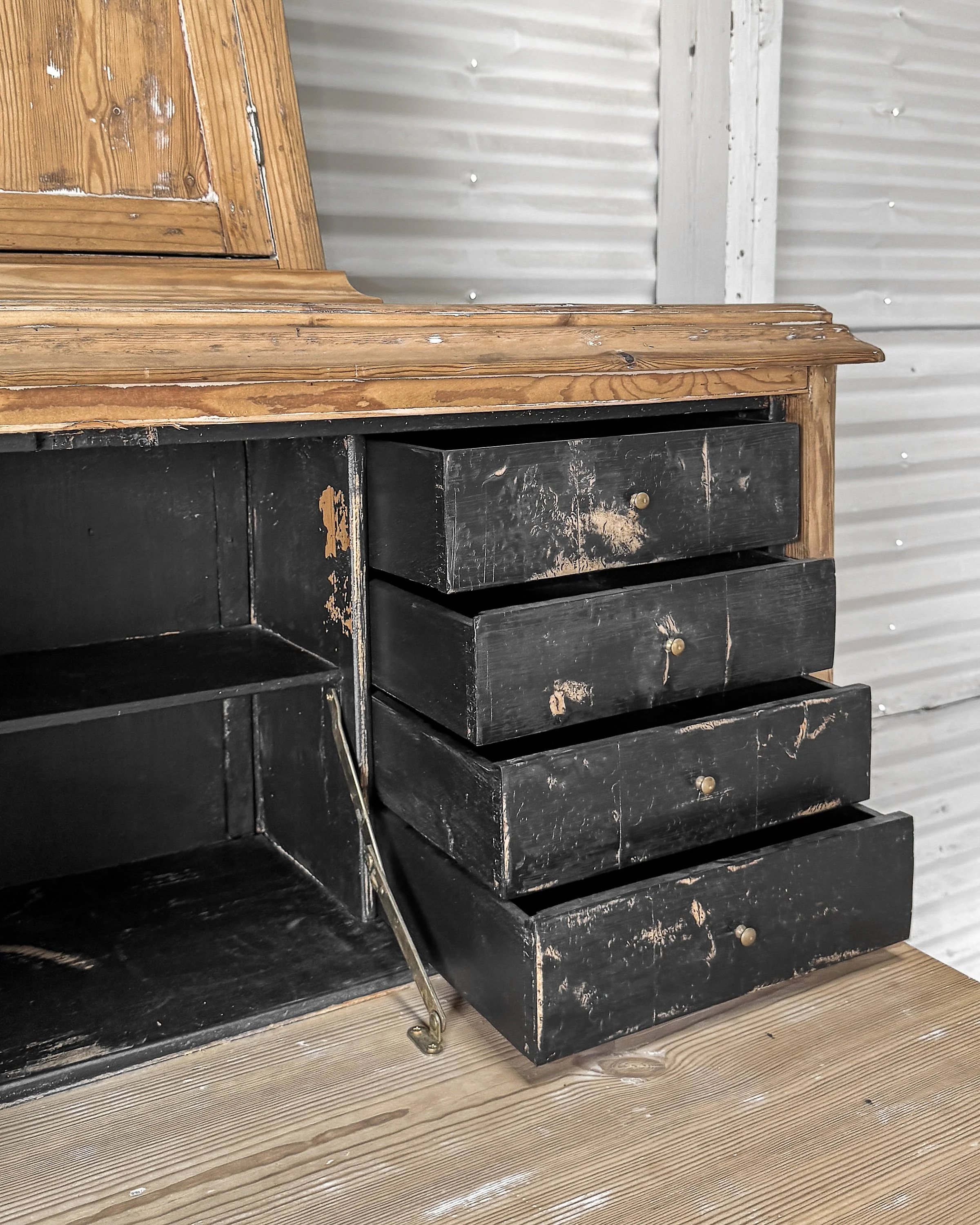 Antique Swedish Gustavian Mora Clock Writing Desk