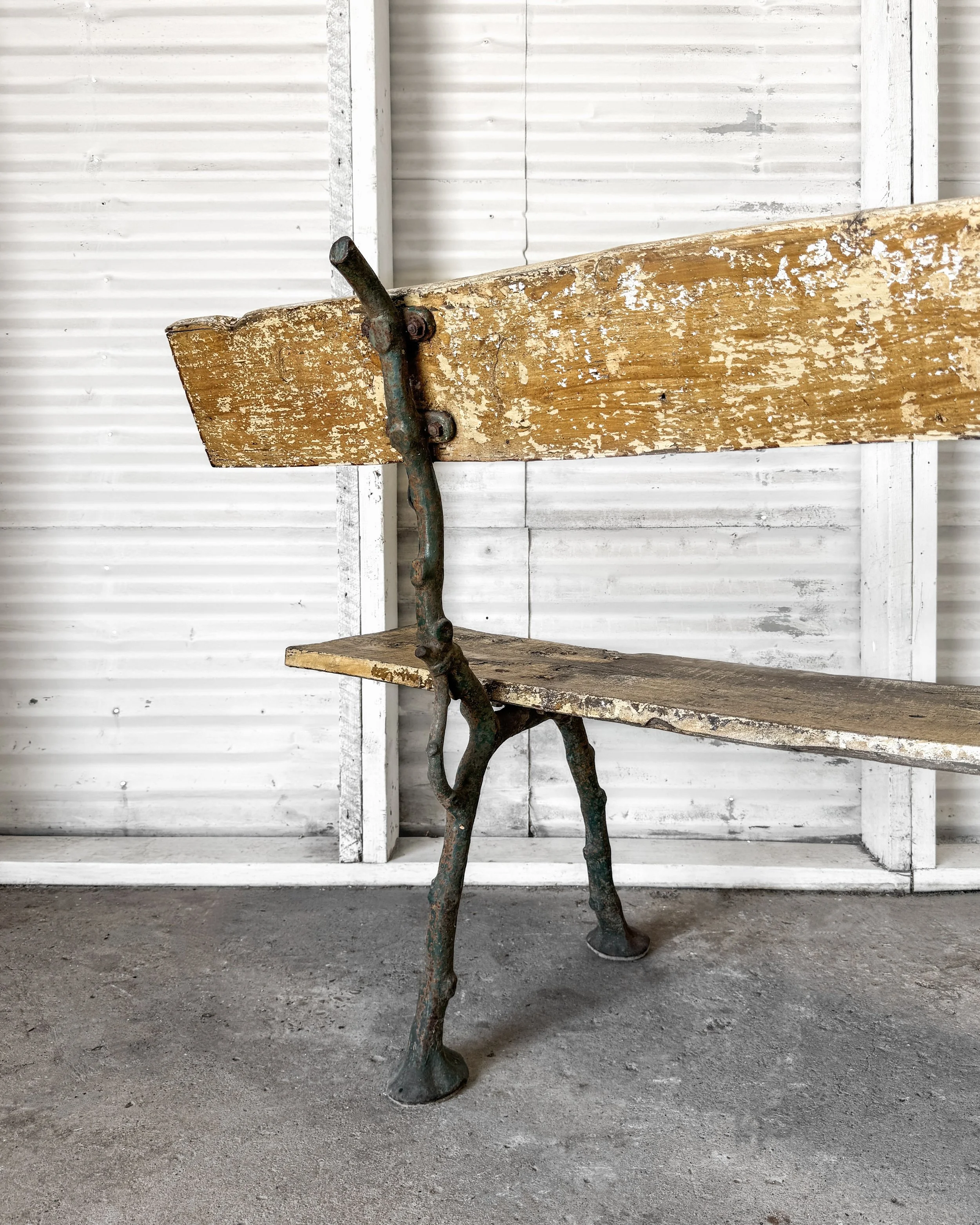 19th Century Bench with Cast Iron Tree Branch Frame
