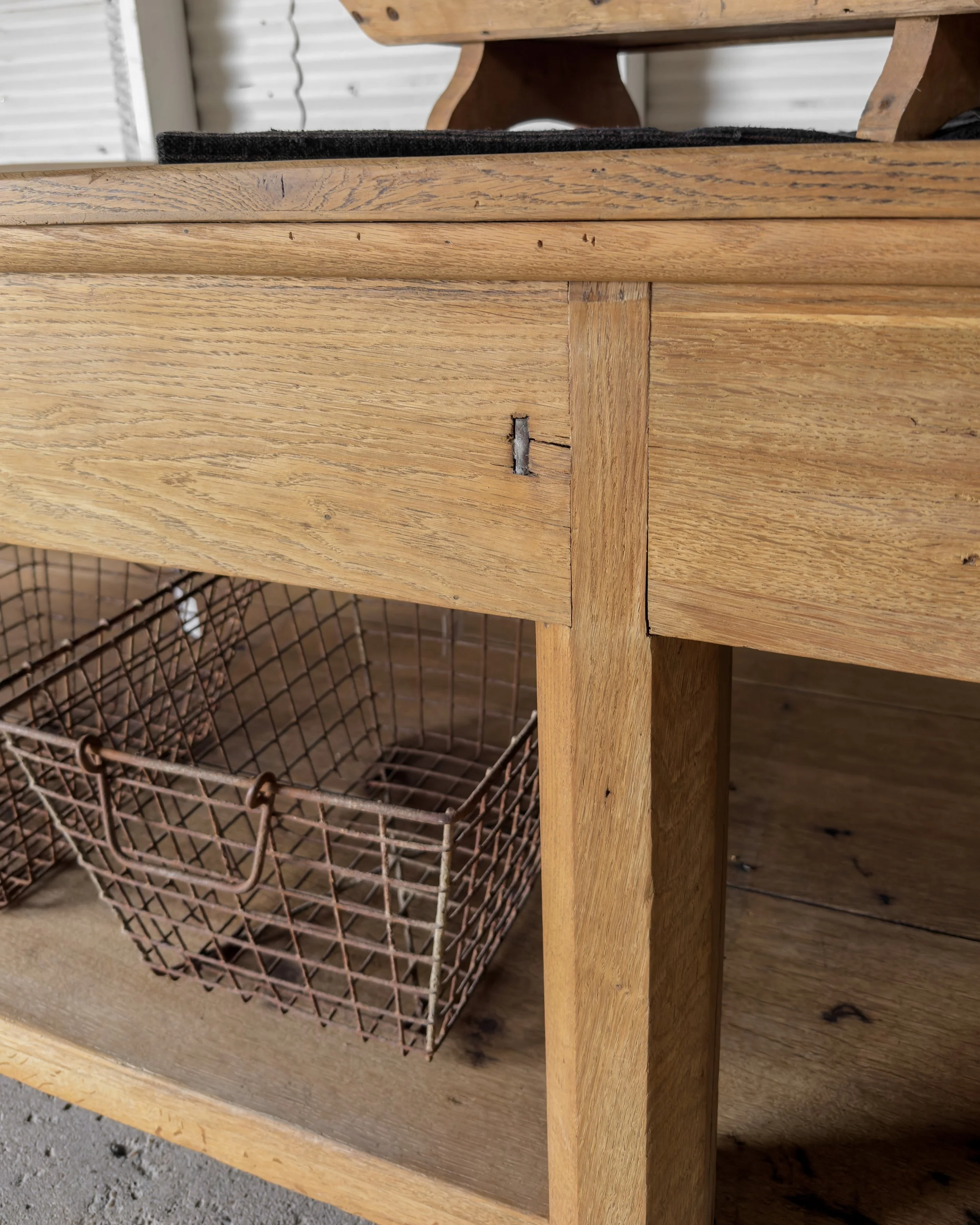 Antique English Oak Work Table | Kitchen Island