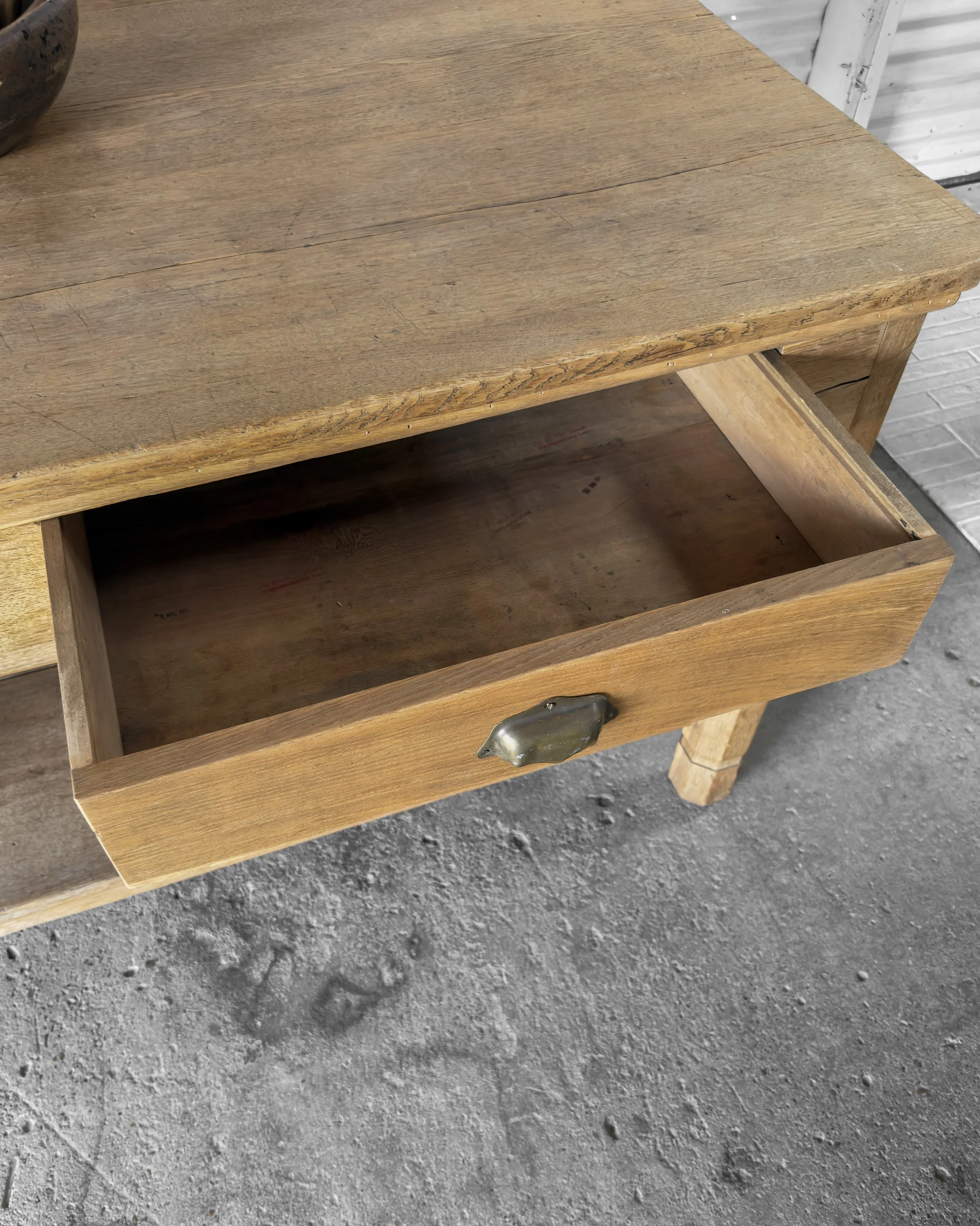 Antique English Oak Work Table | Kitchen Island