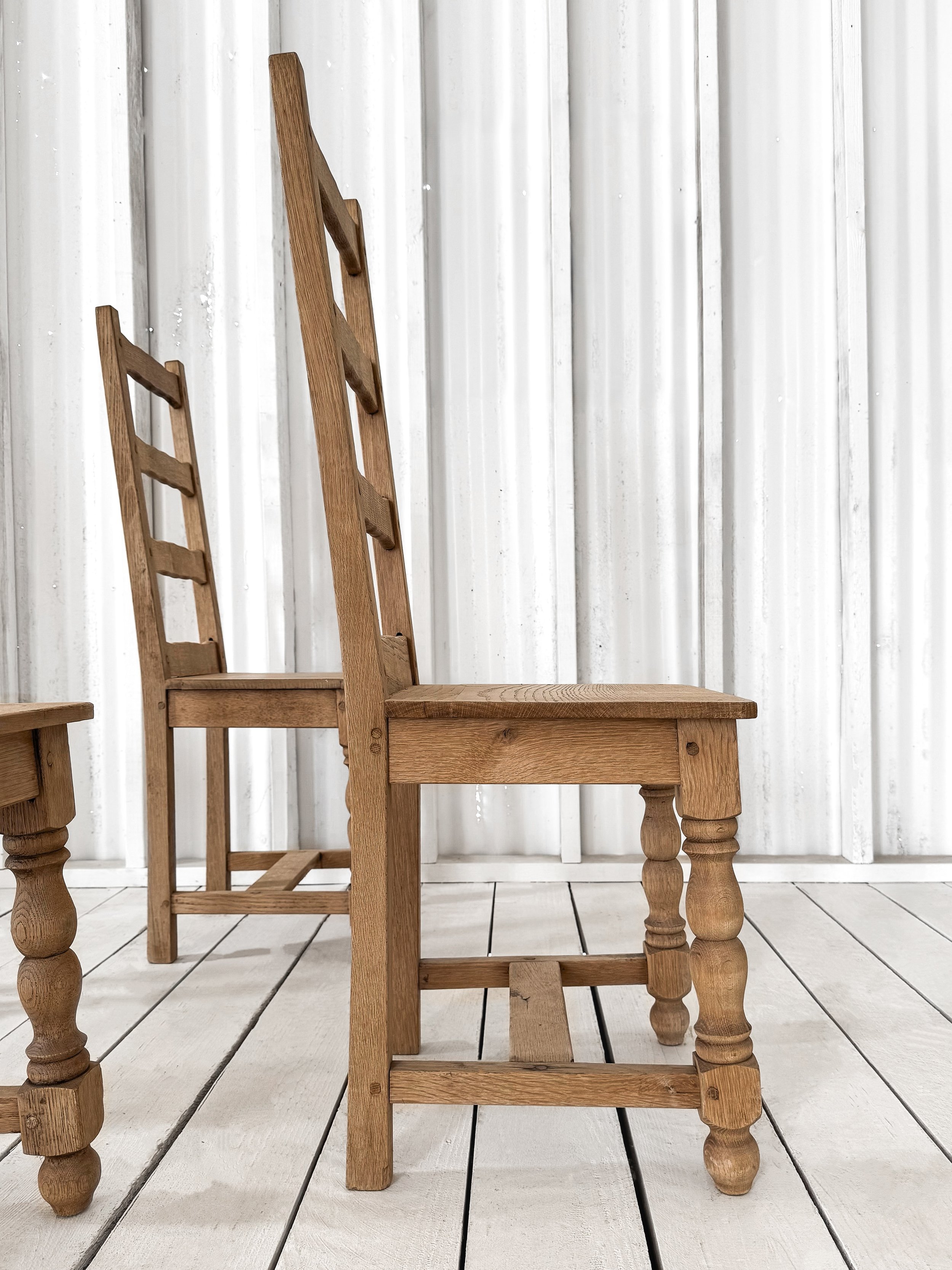 Antique 19th Century French Ladderback Dining Chairs