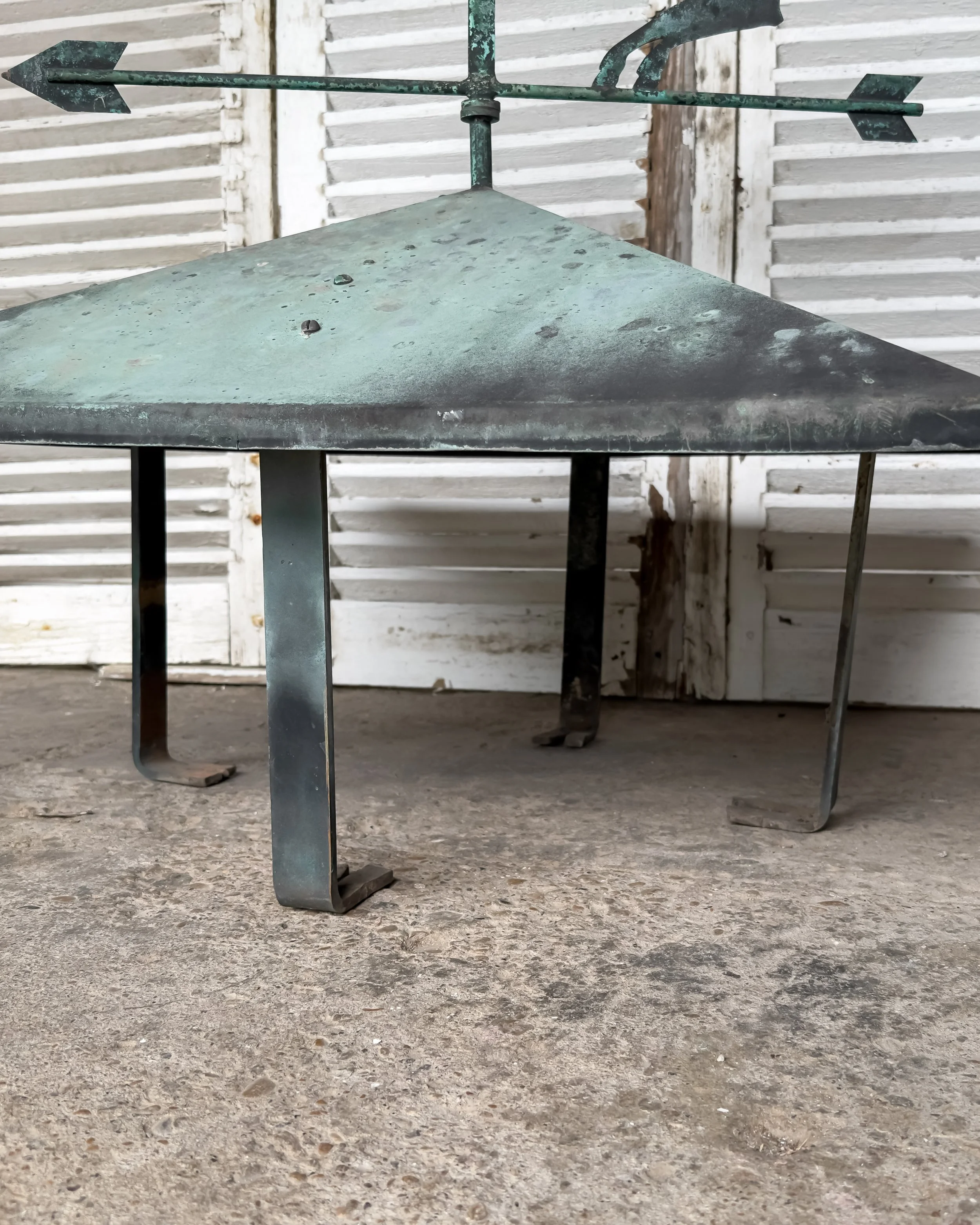 Antique Copper Rooftop Weather Vane with Horse Finial