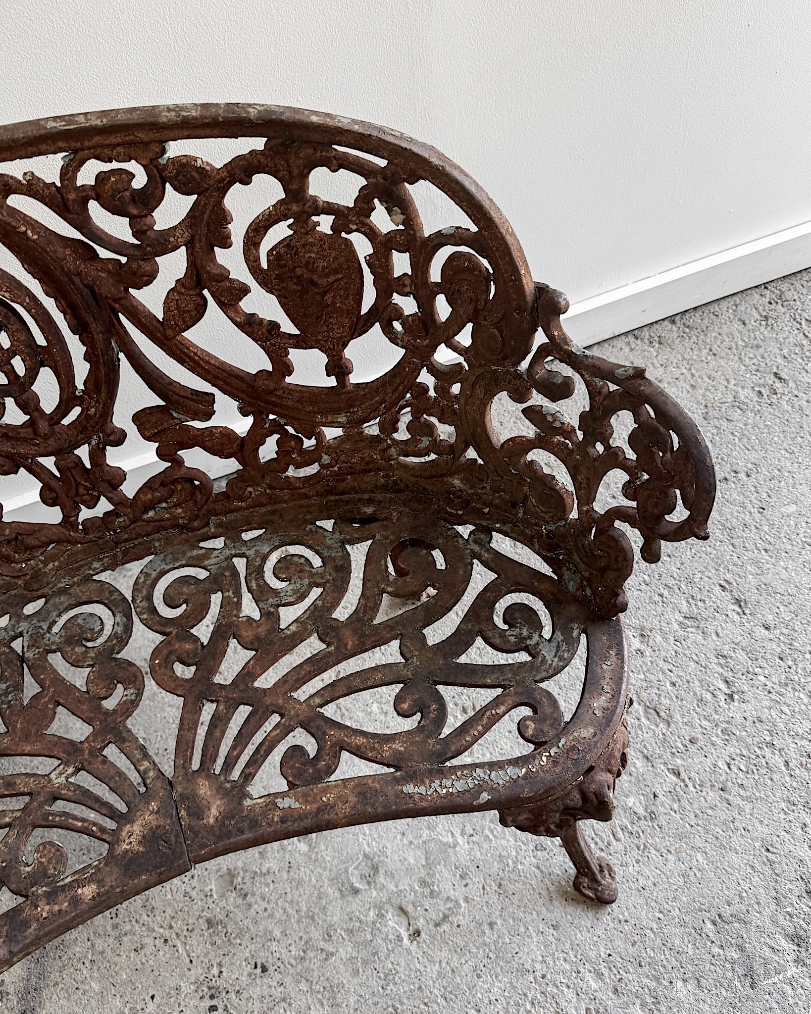 19th Century French Cast Iron Garden Settee