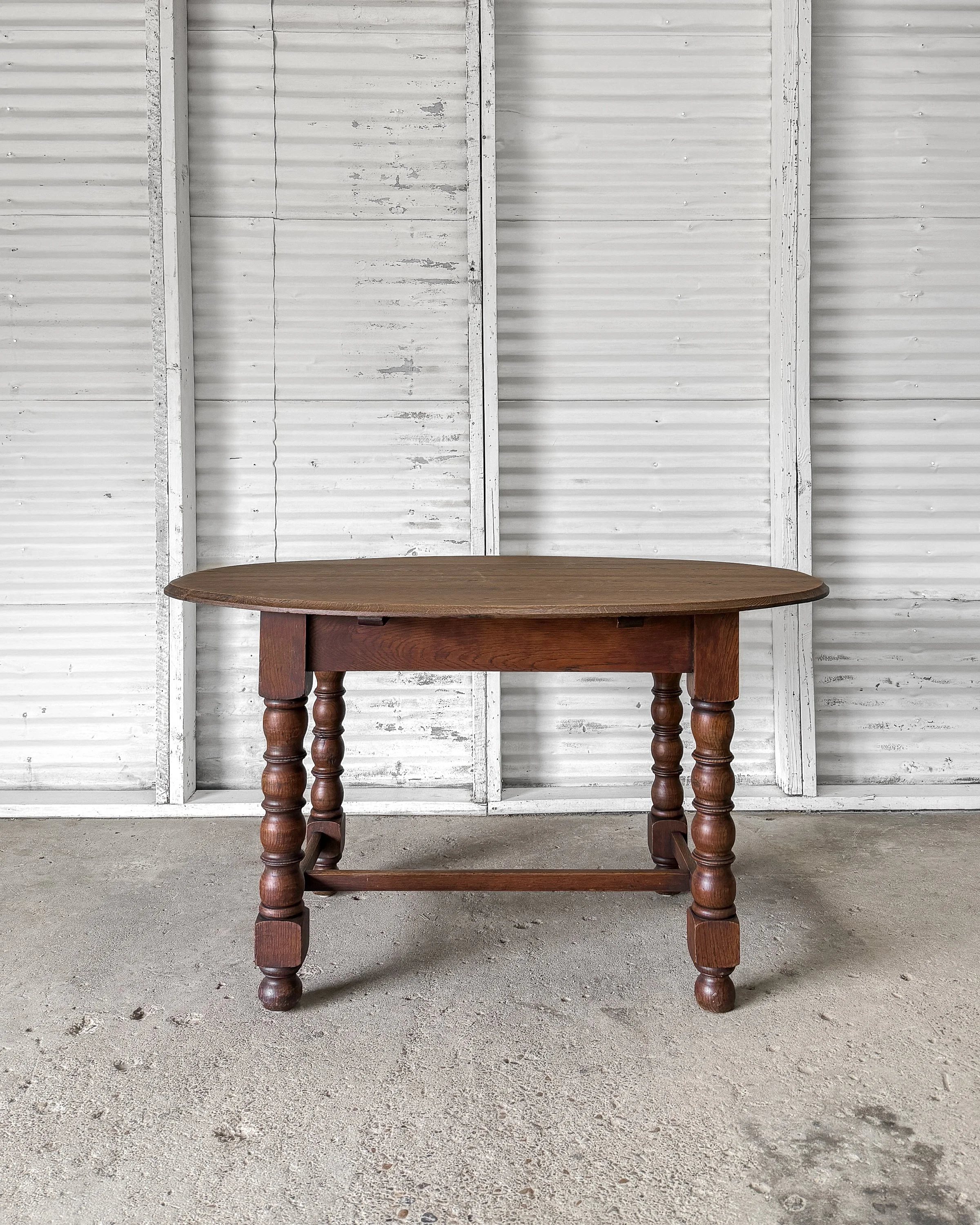 19th Century English Oak Oval Kitchen Table