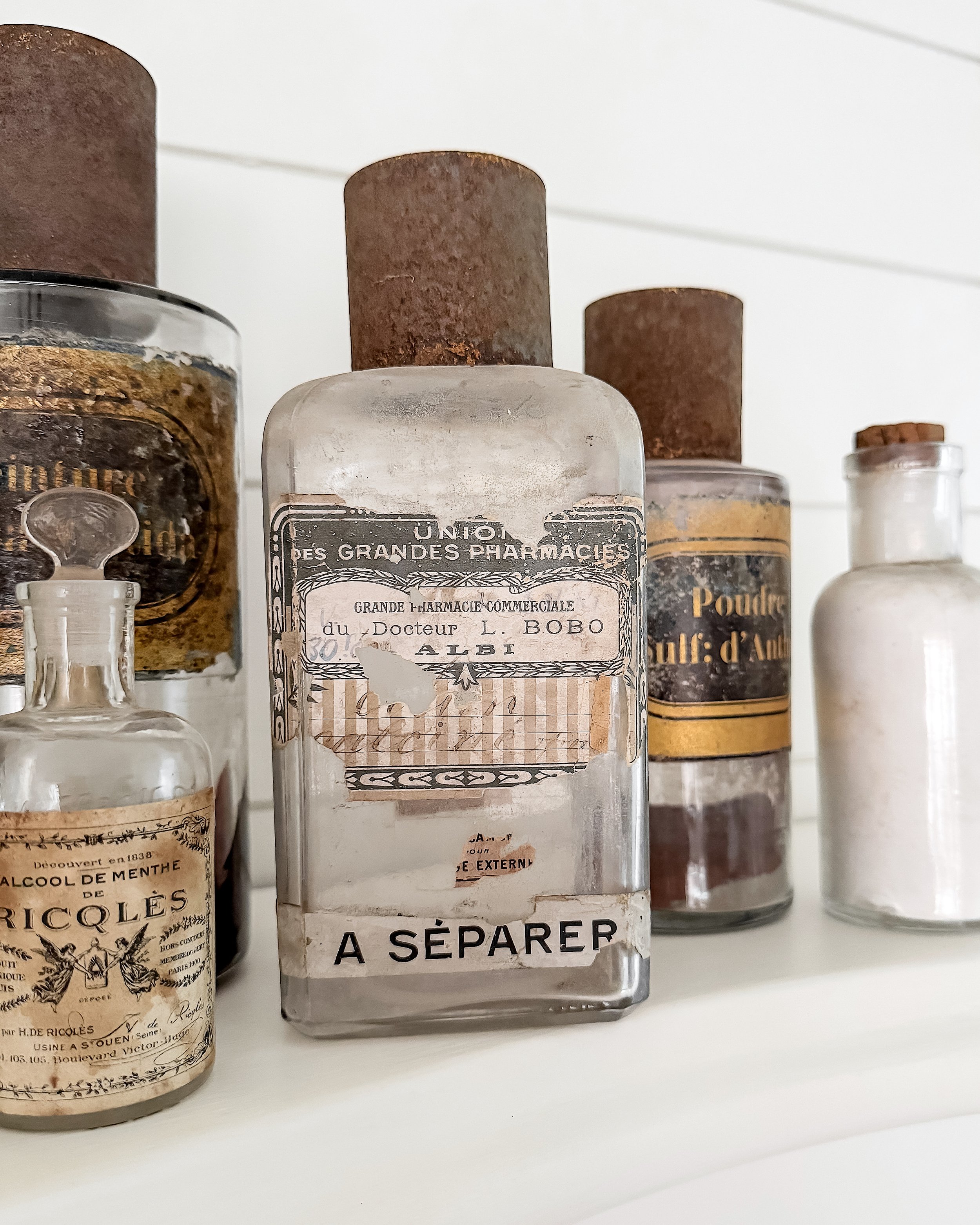 Antique French Apothecary Bottles