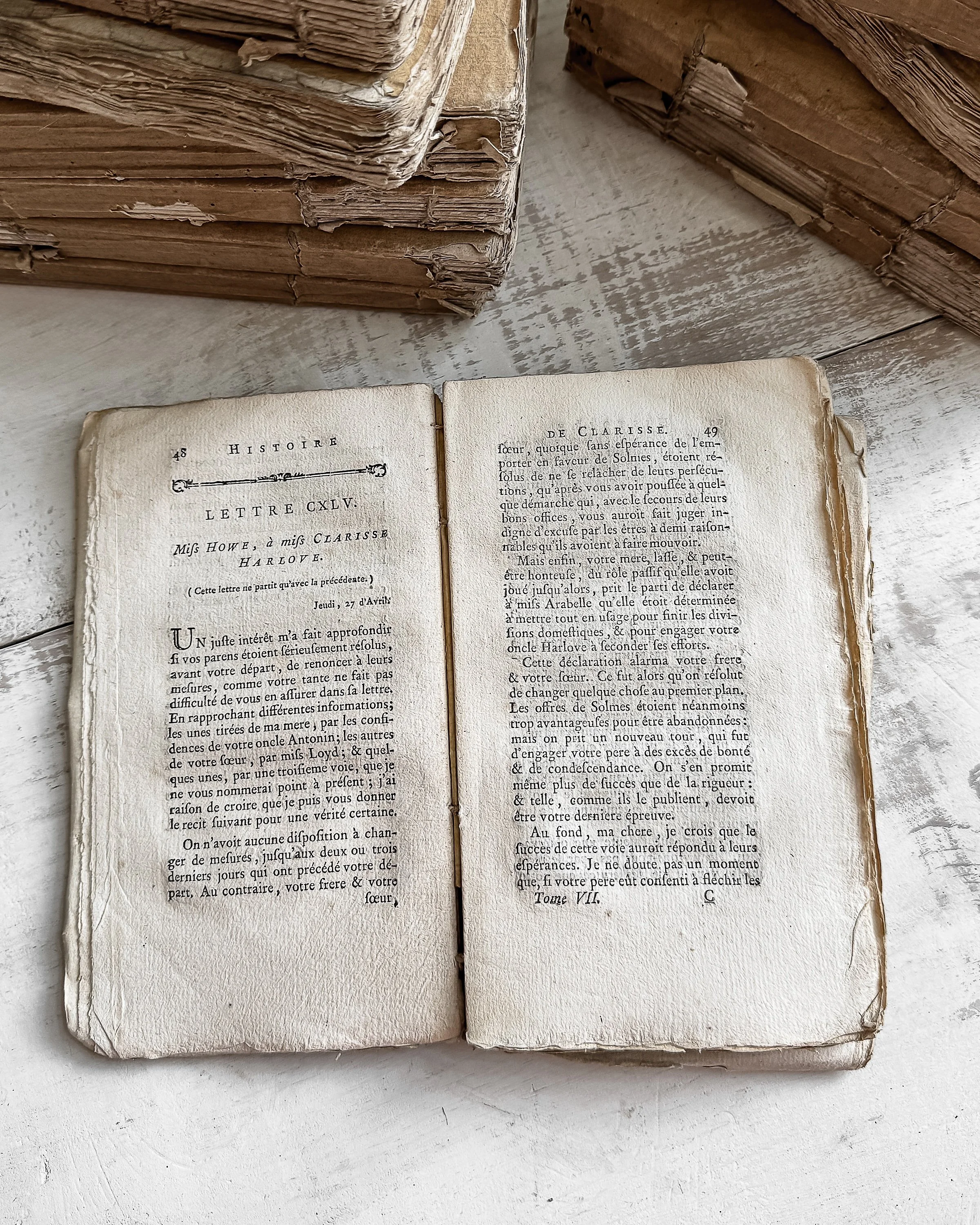 18th Century French Rag Paper Books