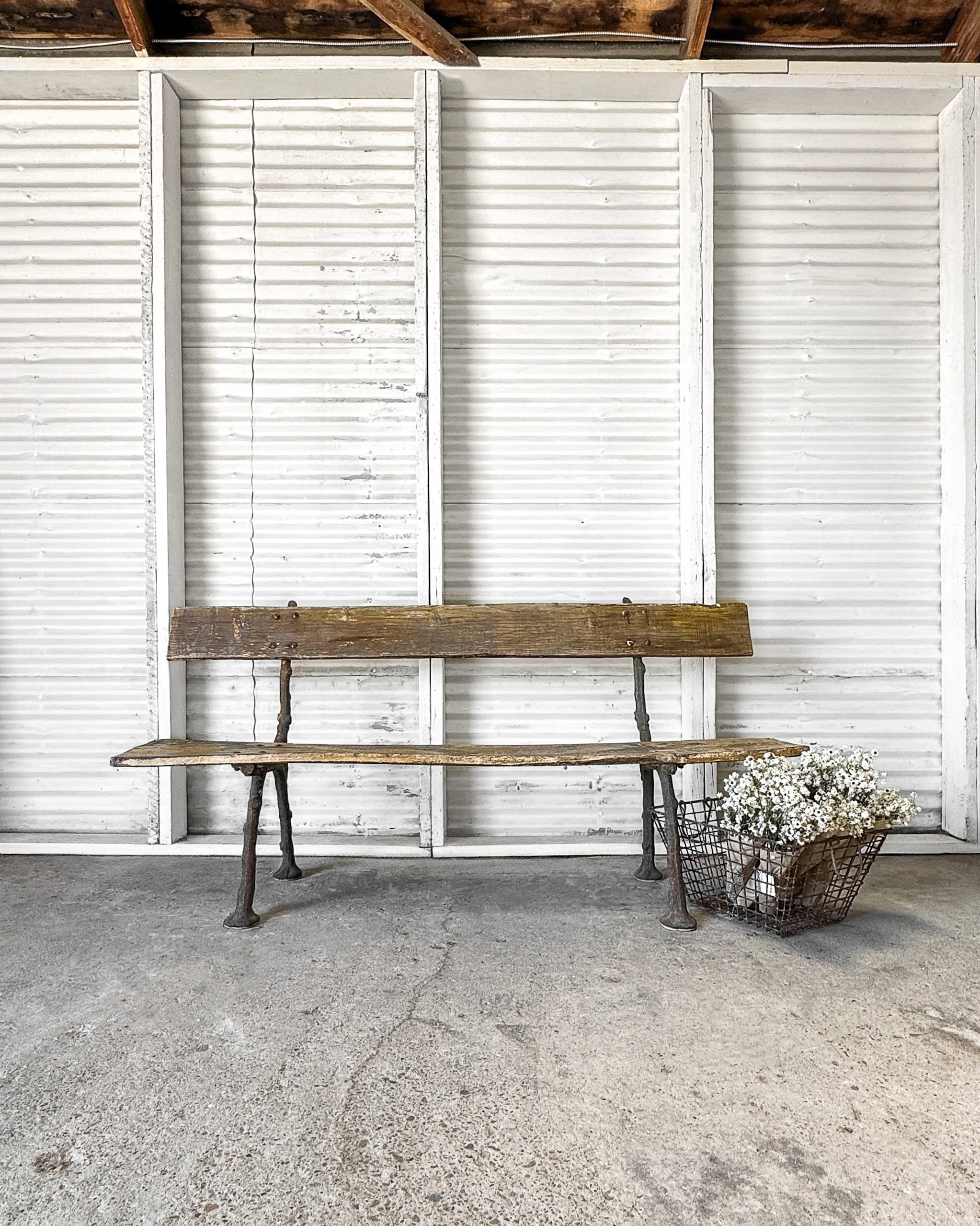 19th Century Bench with Cast Iron Tree Branch Frame