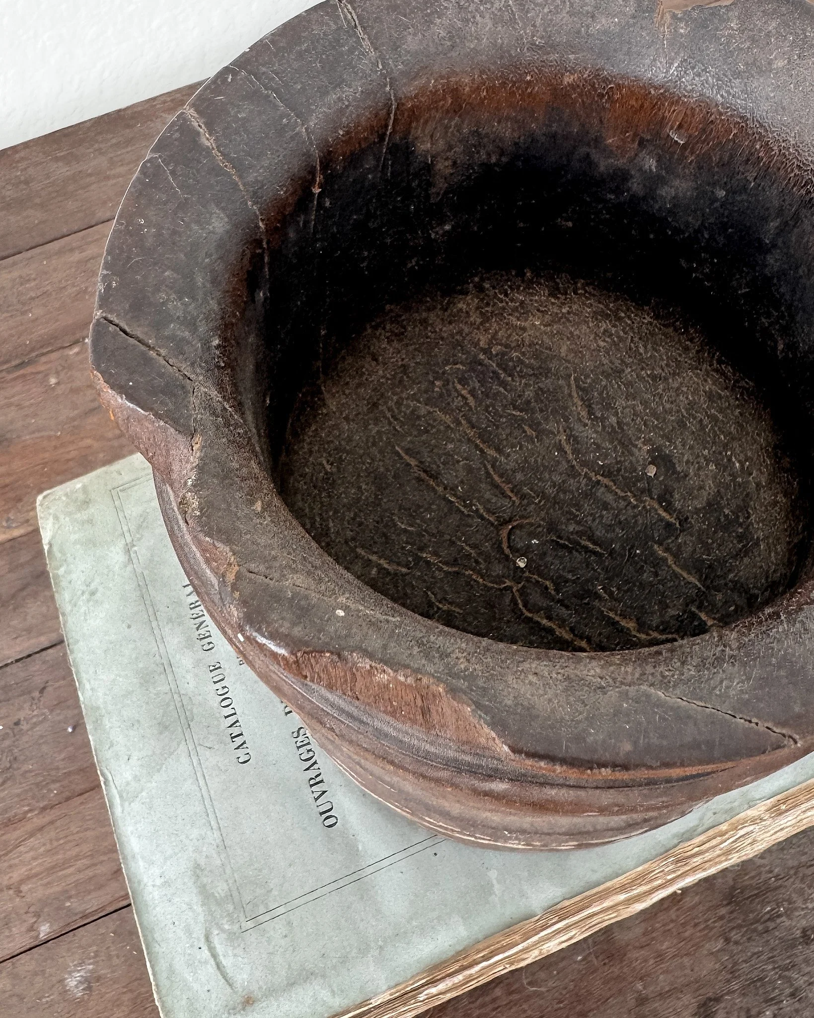 Antique Wooden Mortar