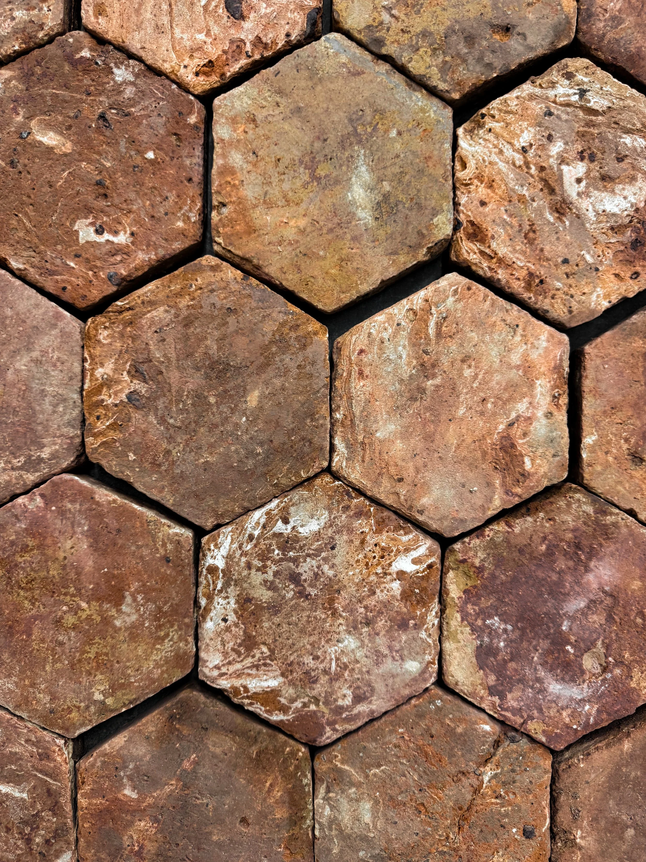 Antique Reclaimed French Terracotta Hexagon Tile