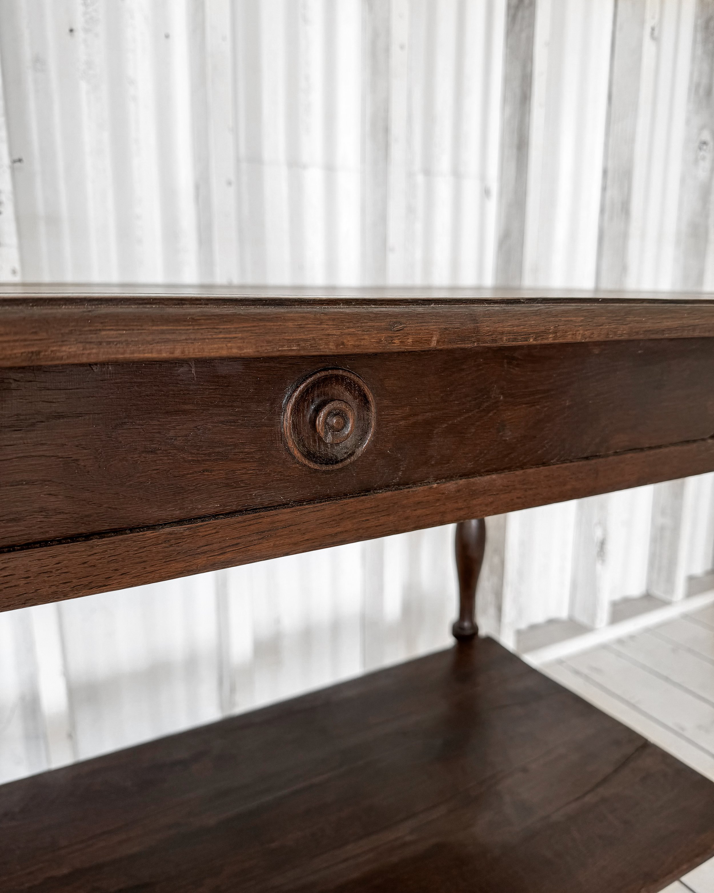 Antique French Draper's Table with Turned Legs