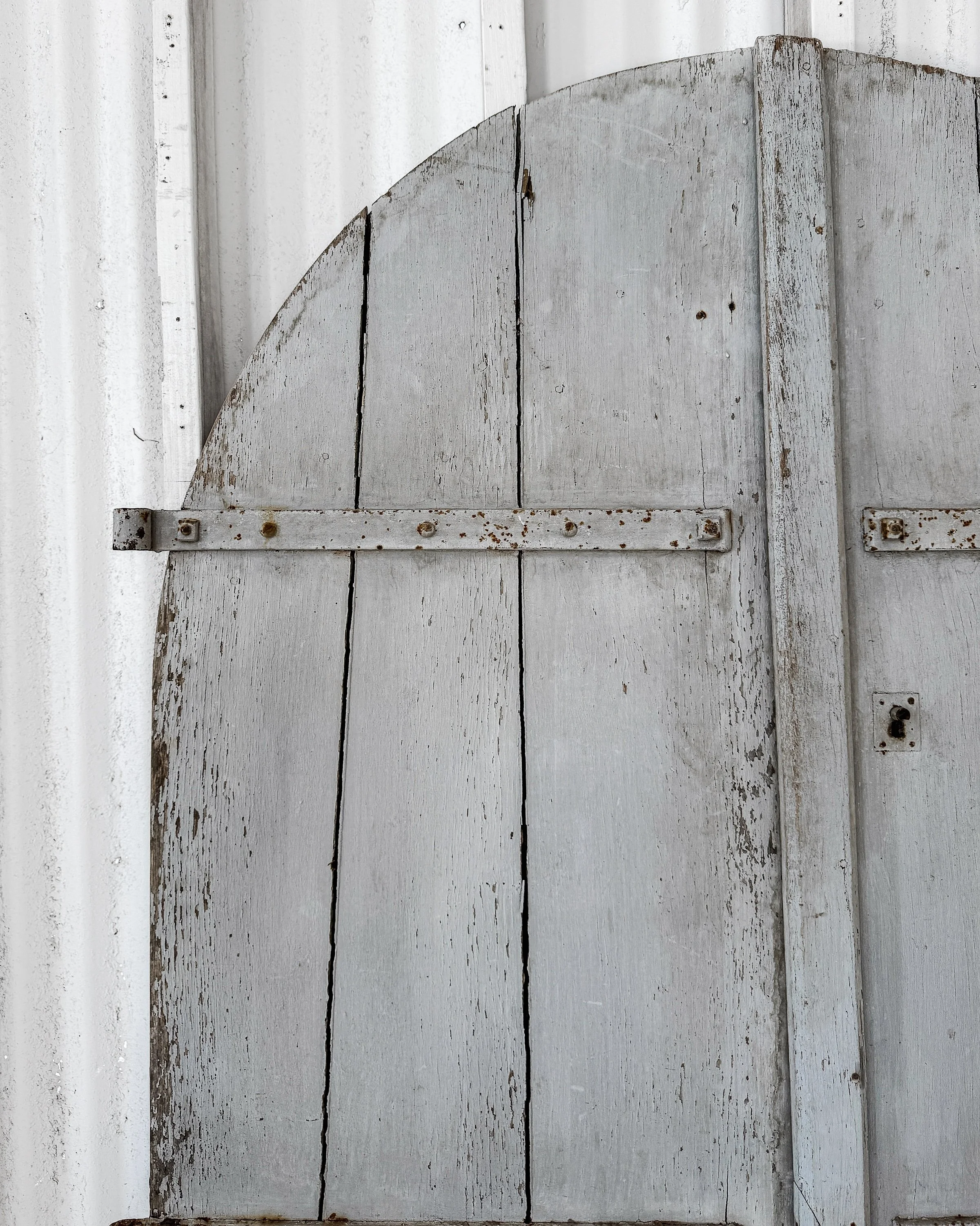 Salvaged Antique French Arched Top Shutters