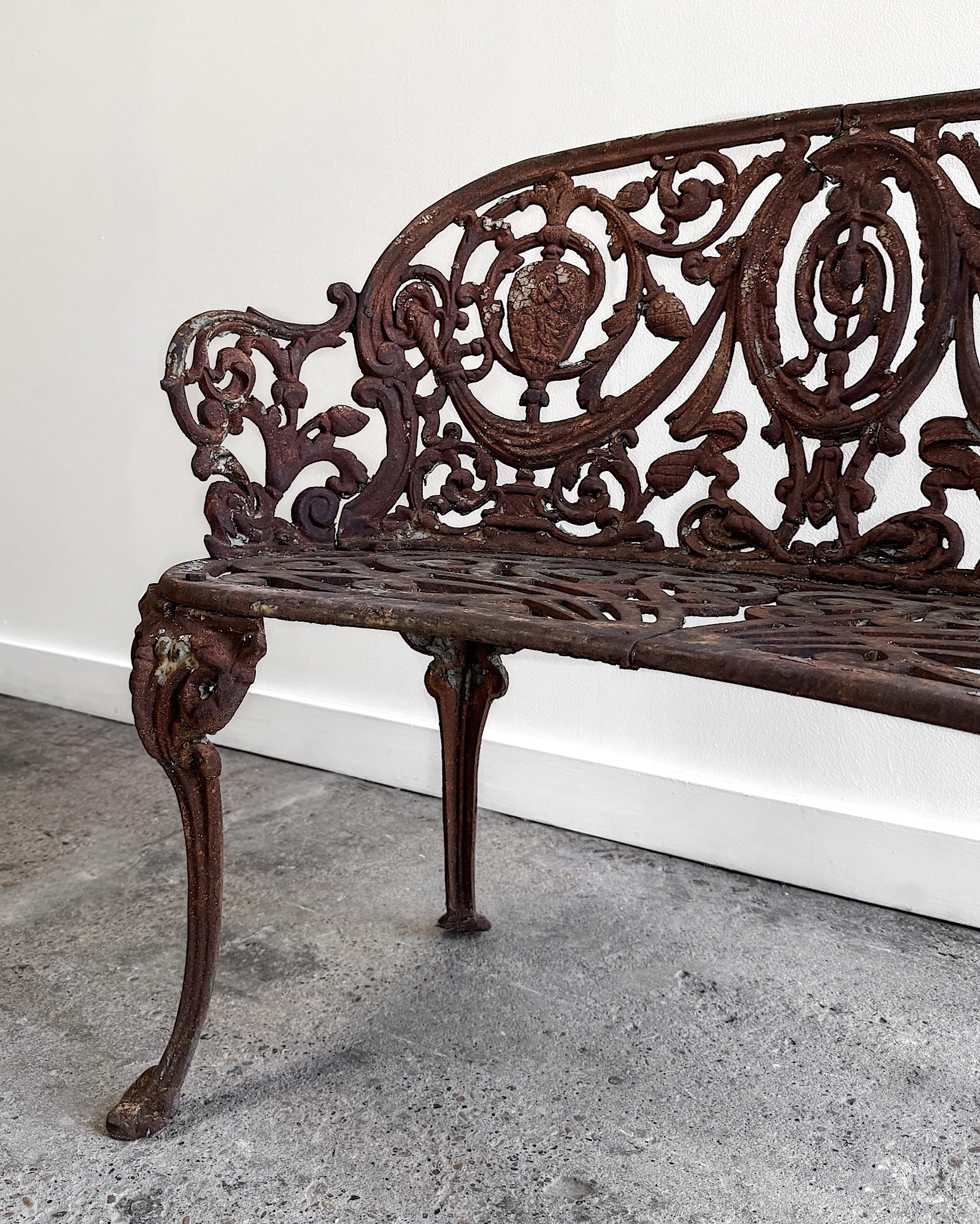 19th Century French Cast Iron Garden Settee