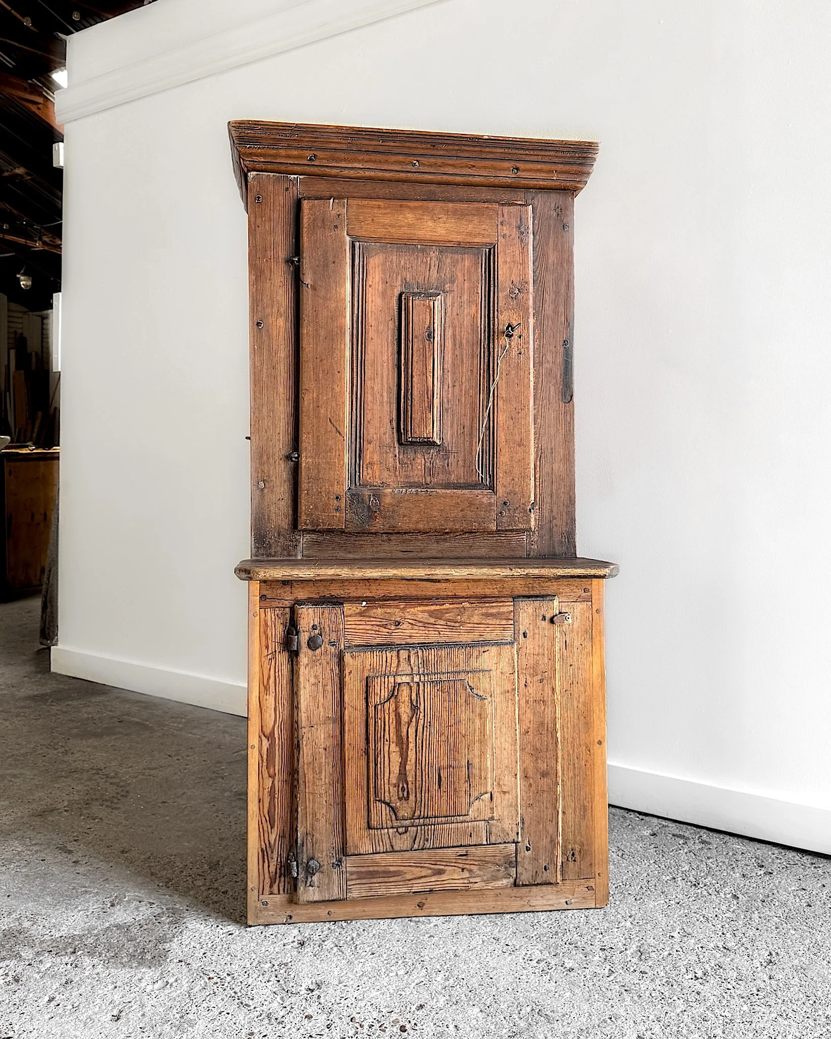 17th Century Petite Swedish Stepback Cupboard
