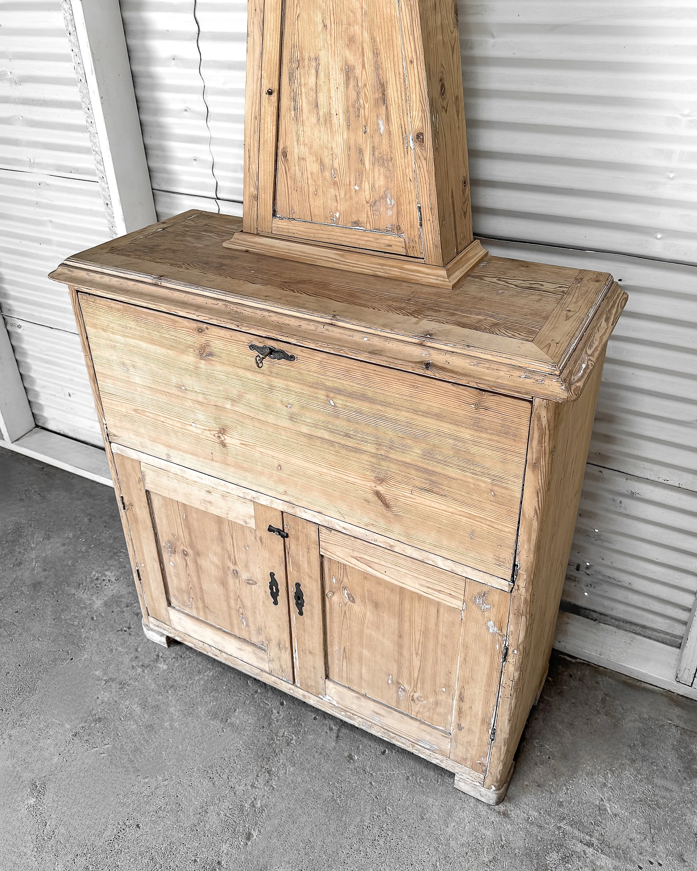 18th century Swedish Gustavian Mora Clock Secretary