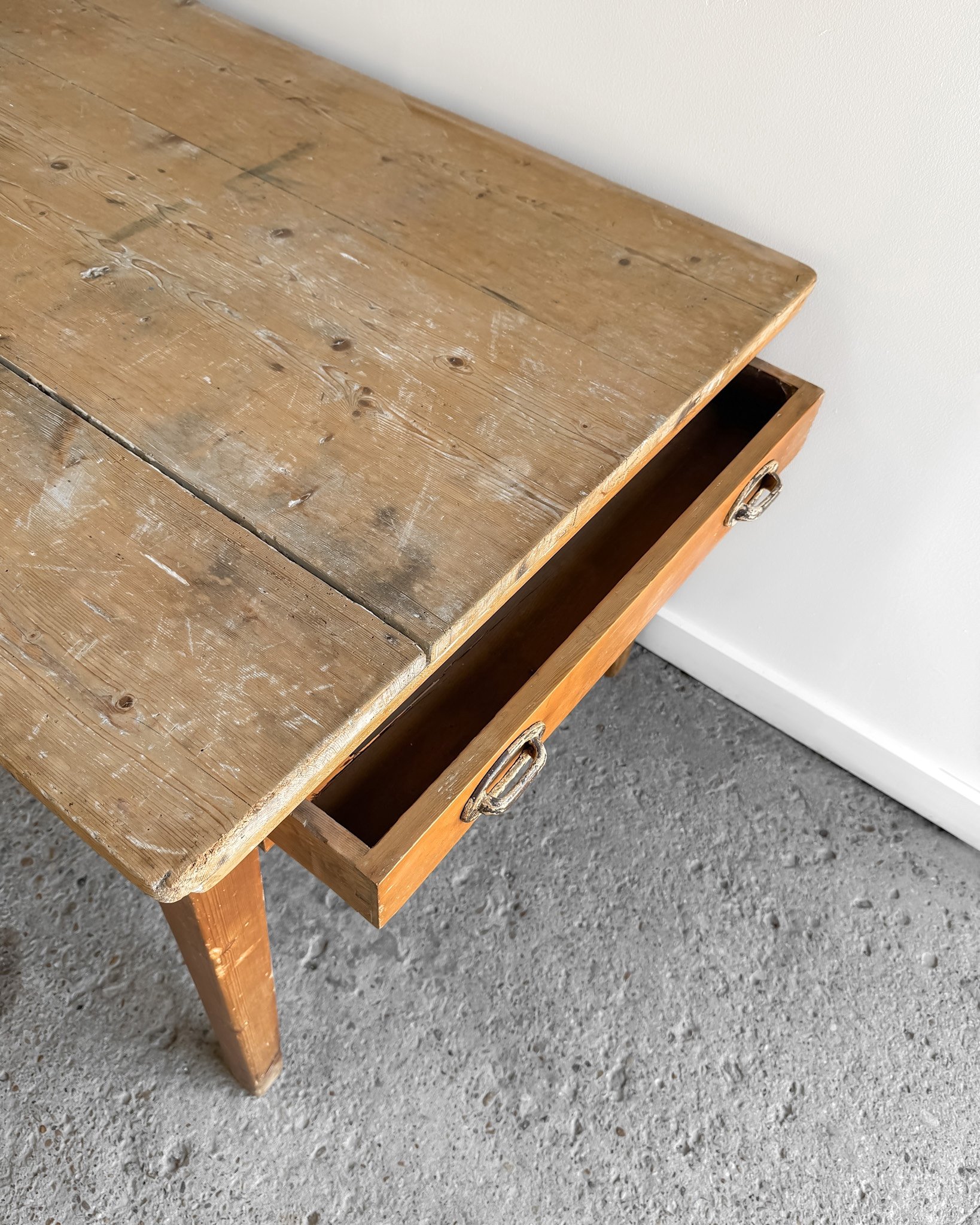 Antique English Pine Kitchen Table