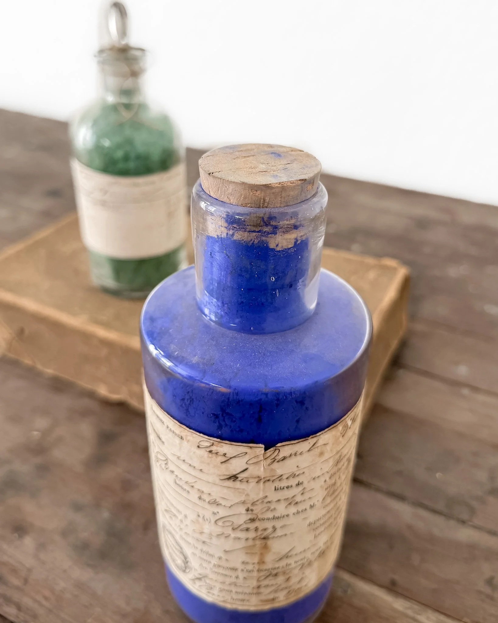 19th Century French Paint Pigments in Glass Bottles