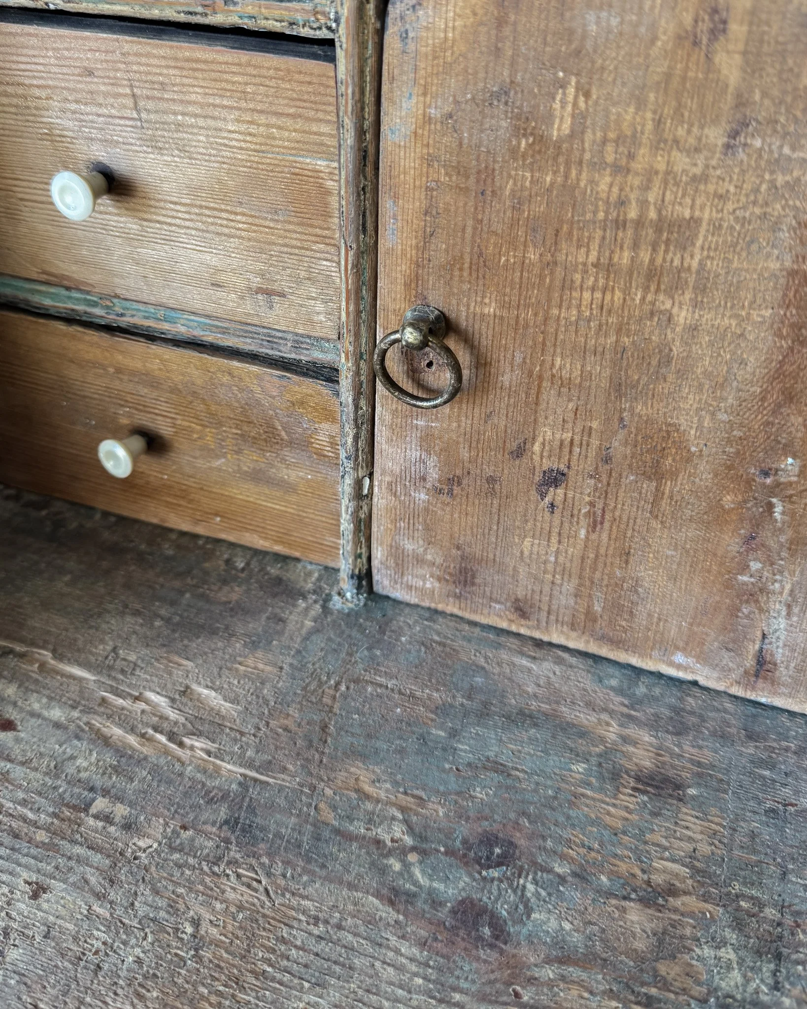 19th C. Swedish Writing Bureau with Dragged Paint