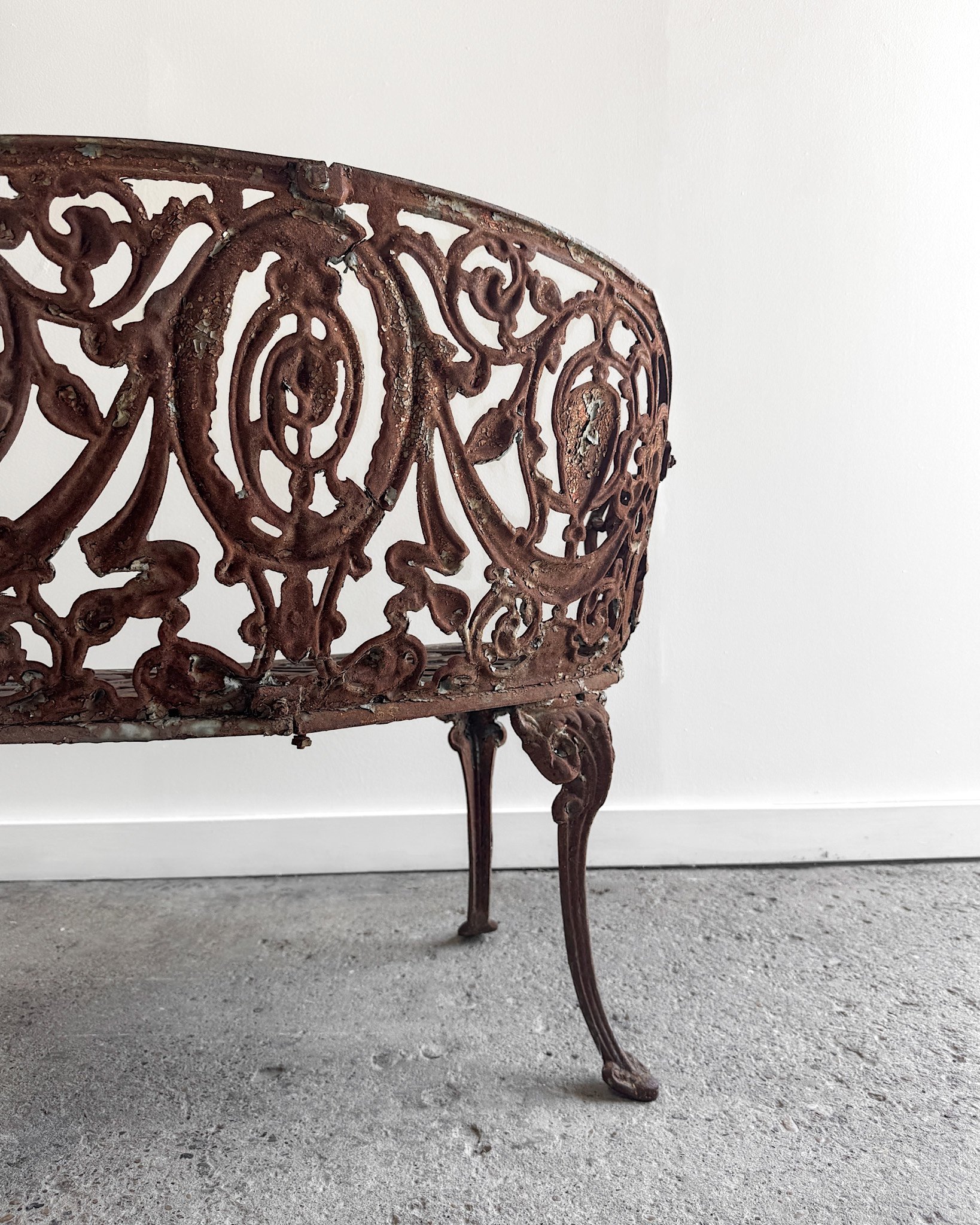 19th Century French Cast Iron Garden Settee