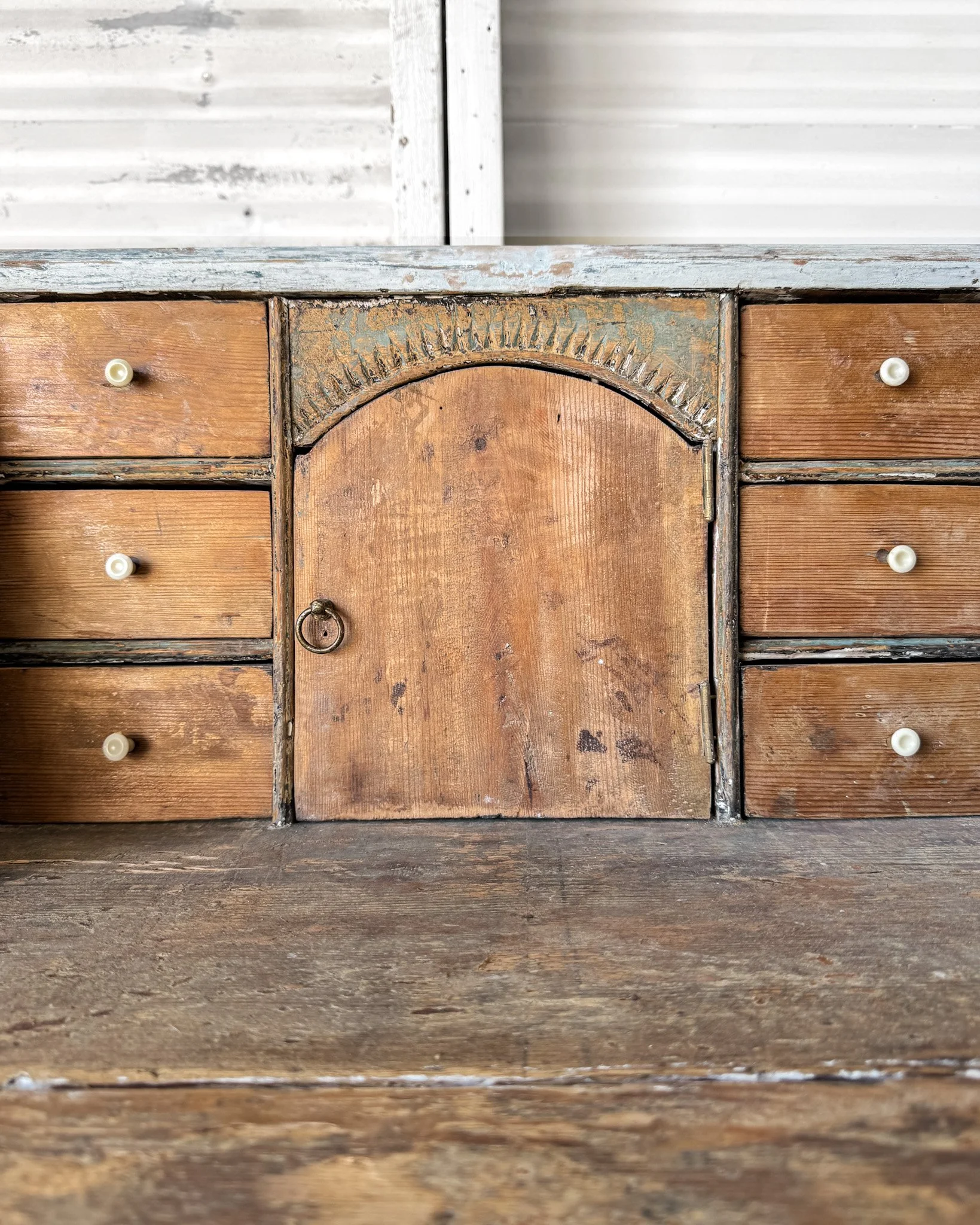 19th C. Swedish Writing Bureau with Dragged Paint